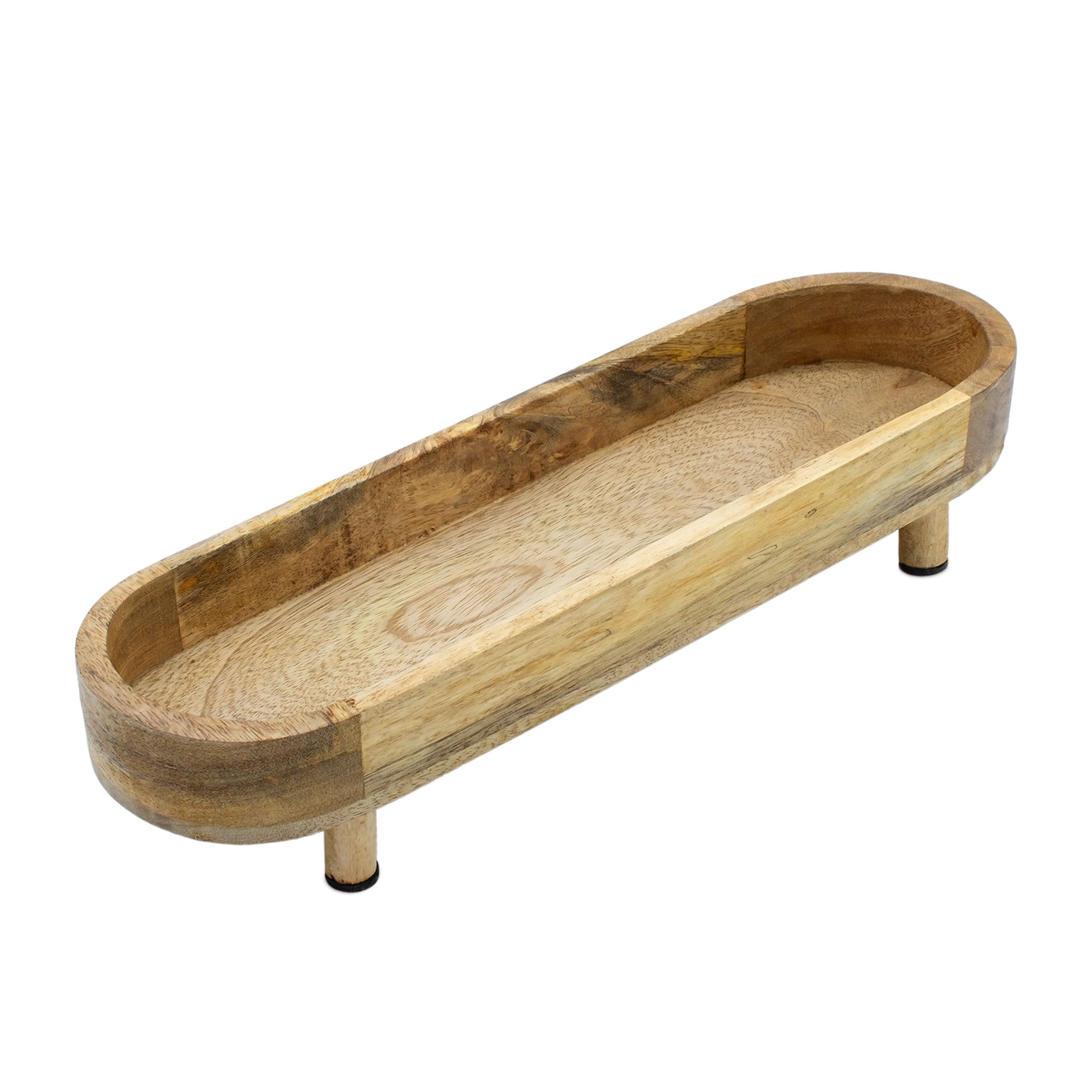 Spetebo Servierschale oval natur - 40 x 13 cm -, Mango Holz massiv, (Holz Serviertablett, 1-tlg), lebensmittelecht