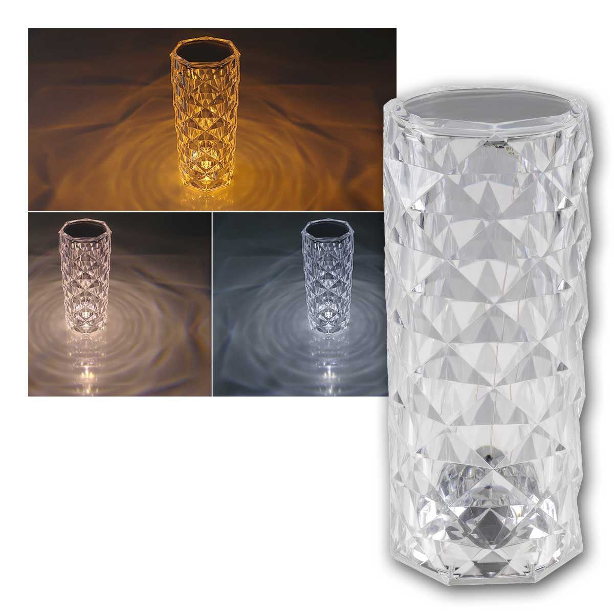 ChiliTec LED Tischleuchte LED Akku-Tischleuchte FOCO BONITA weiß, dimmbar, kaltweiß,warmweiß,amber