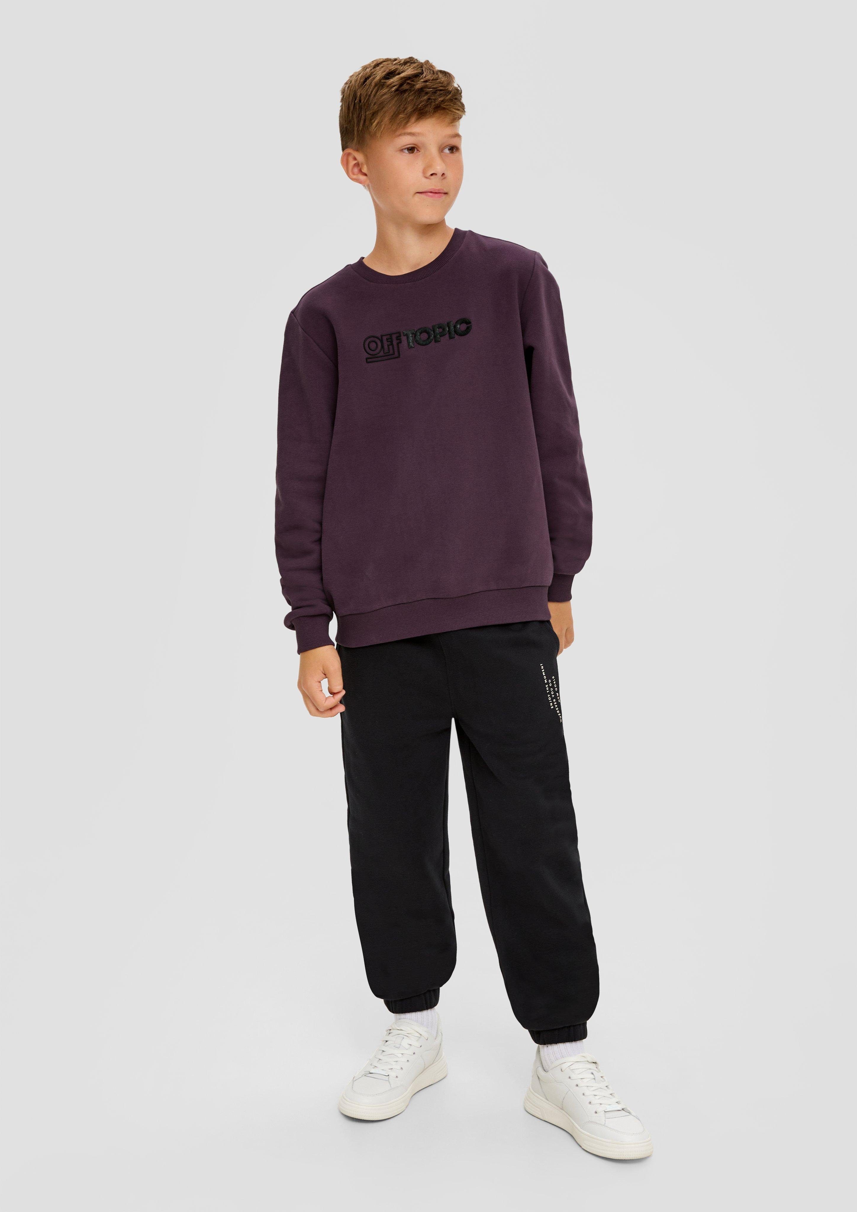 s.Oliver Junior Sweatshirt mit Frontprint aubergine