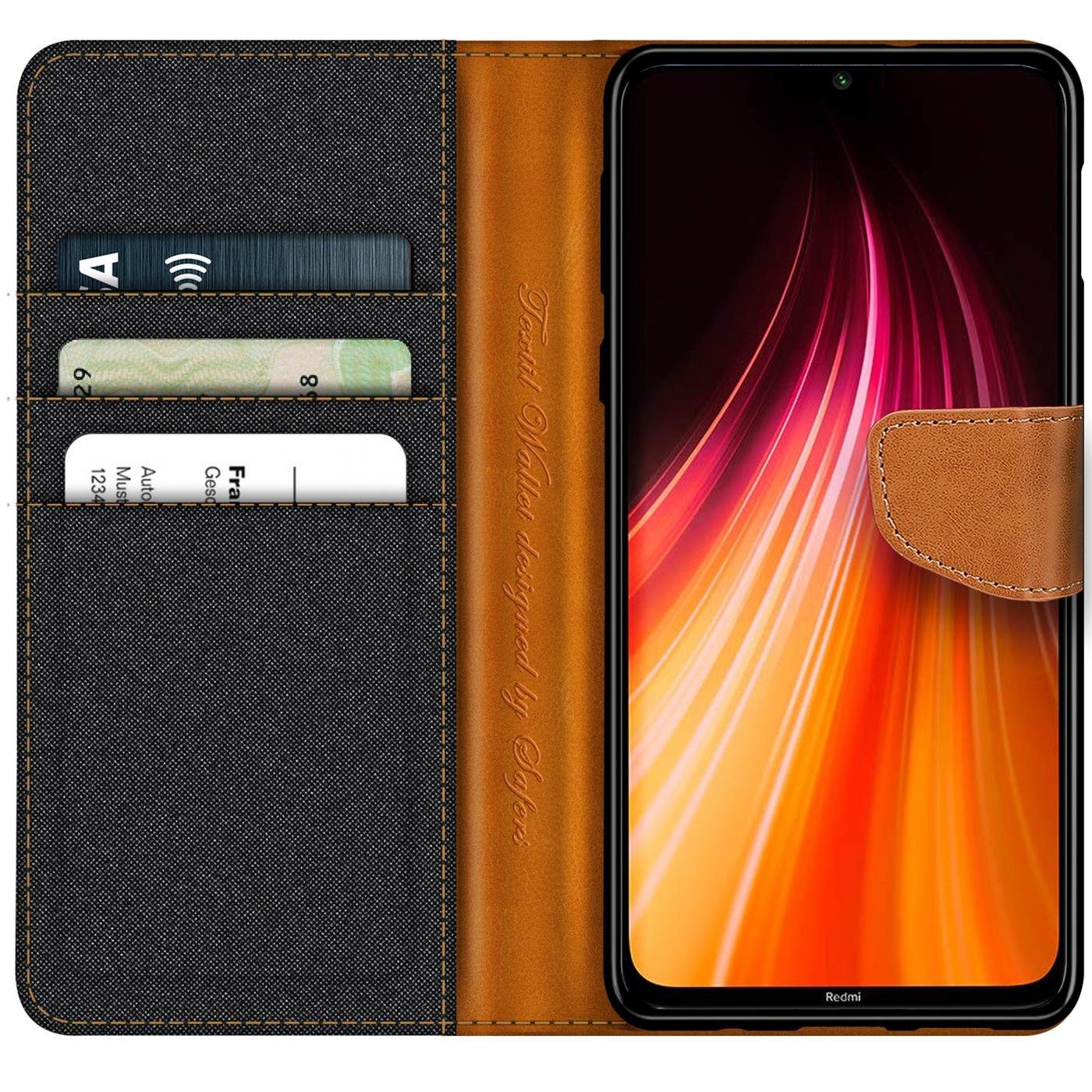 CoolGadget Handyhülle Denim Schutzhülle Flip Case für Xiaomi Redmi Note 8T 6,3 Zoll, Book Cover Handy Tasche Hülle für Xiaomi Redmi Note 8T Klapphülle