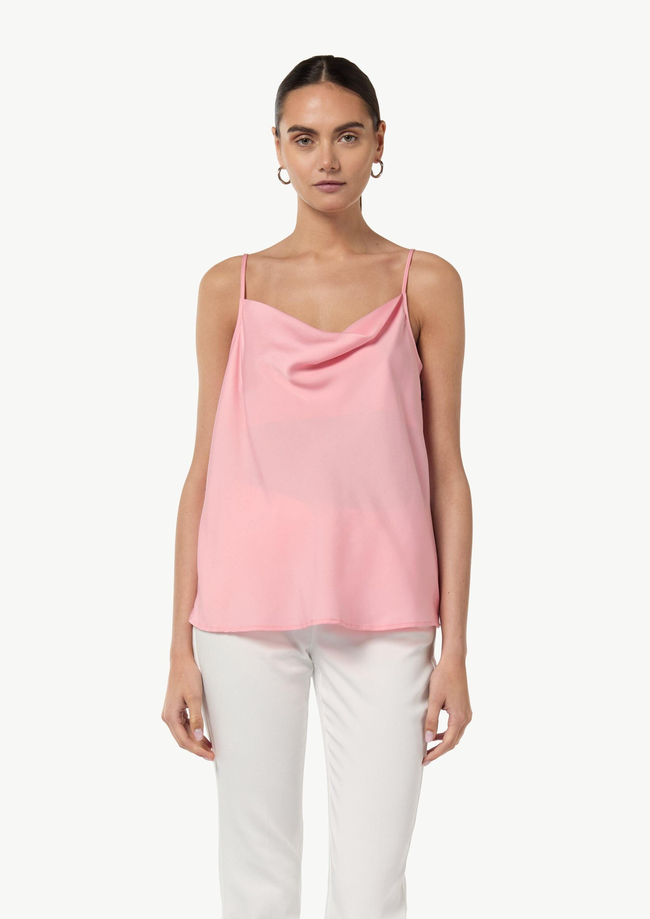 comma Blusentop Bluse Trägertop aus Satin