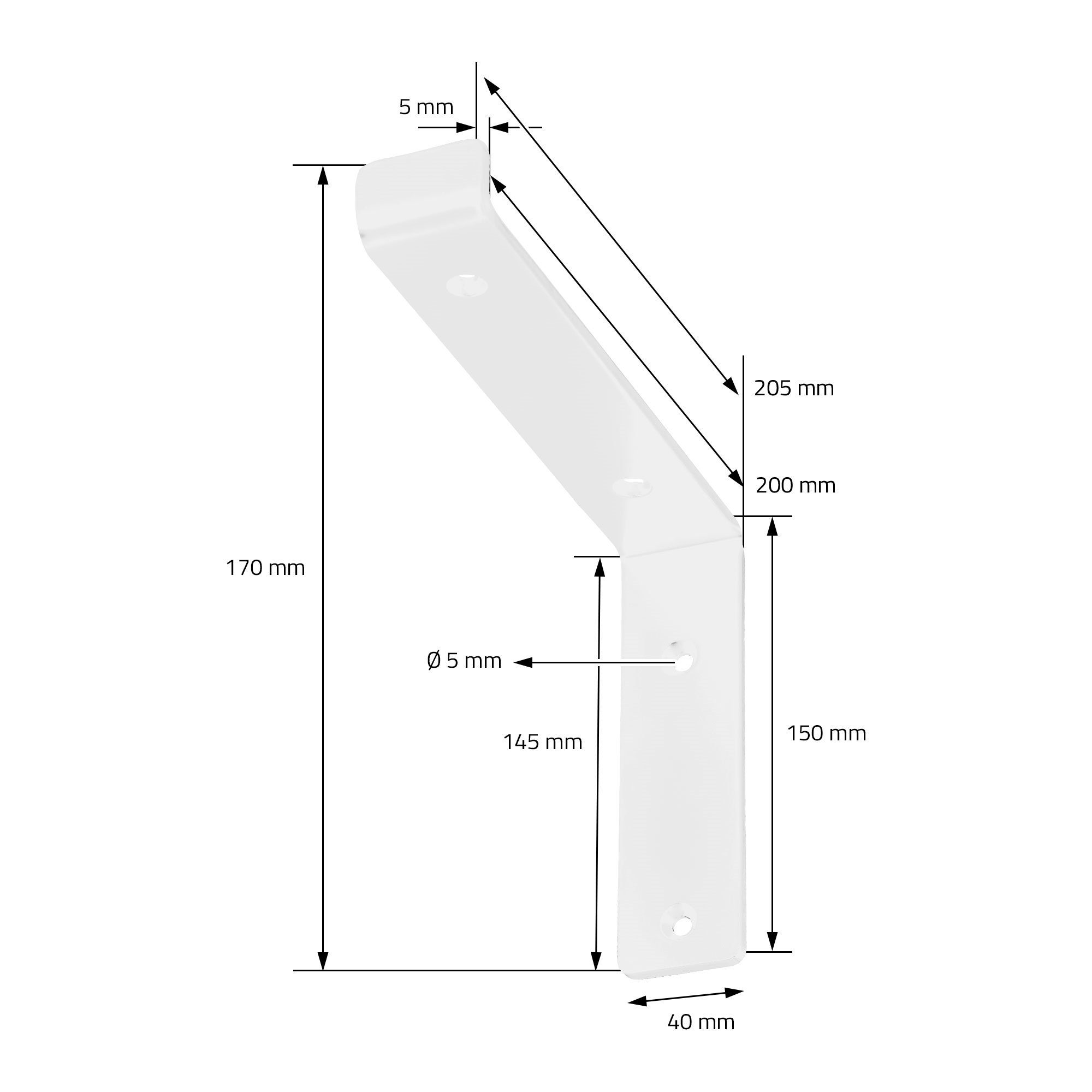 Regal Wandhalterung, Schrauben Industriell Regalwinkel Industrielle Regalhalterung L-Form Regalträger 2 Weiß 20x4x14,5cm ML-DESIGN Metall mit Stück