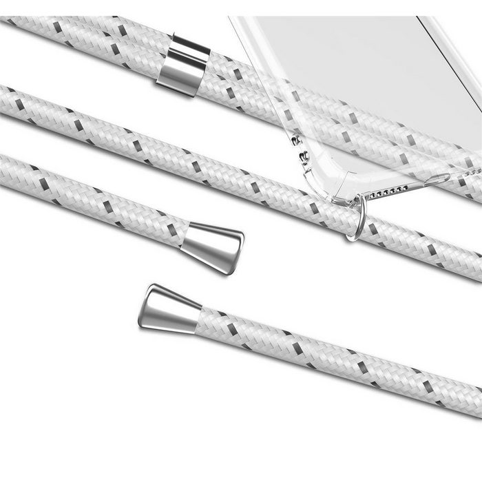 MyGadget Handyhülle Handykette für Samsung Galaxy S20 FE TPU Hülle mit Band - Handyhülle mit Handyband zum Umhängen Kordel Schnur Case Schutzhülle Weiß Muster