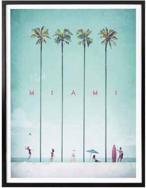 Wall-Art Poster Palmen Urlaub Miami Strand, Strand (1 St), Poster ohne Bilderrahmen