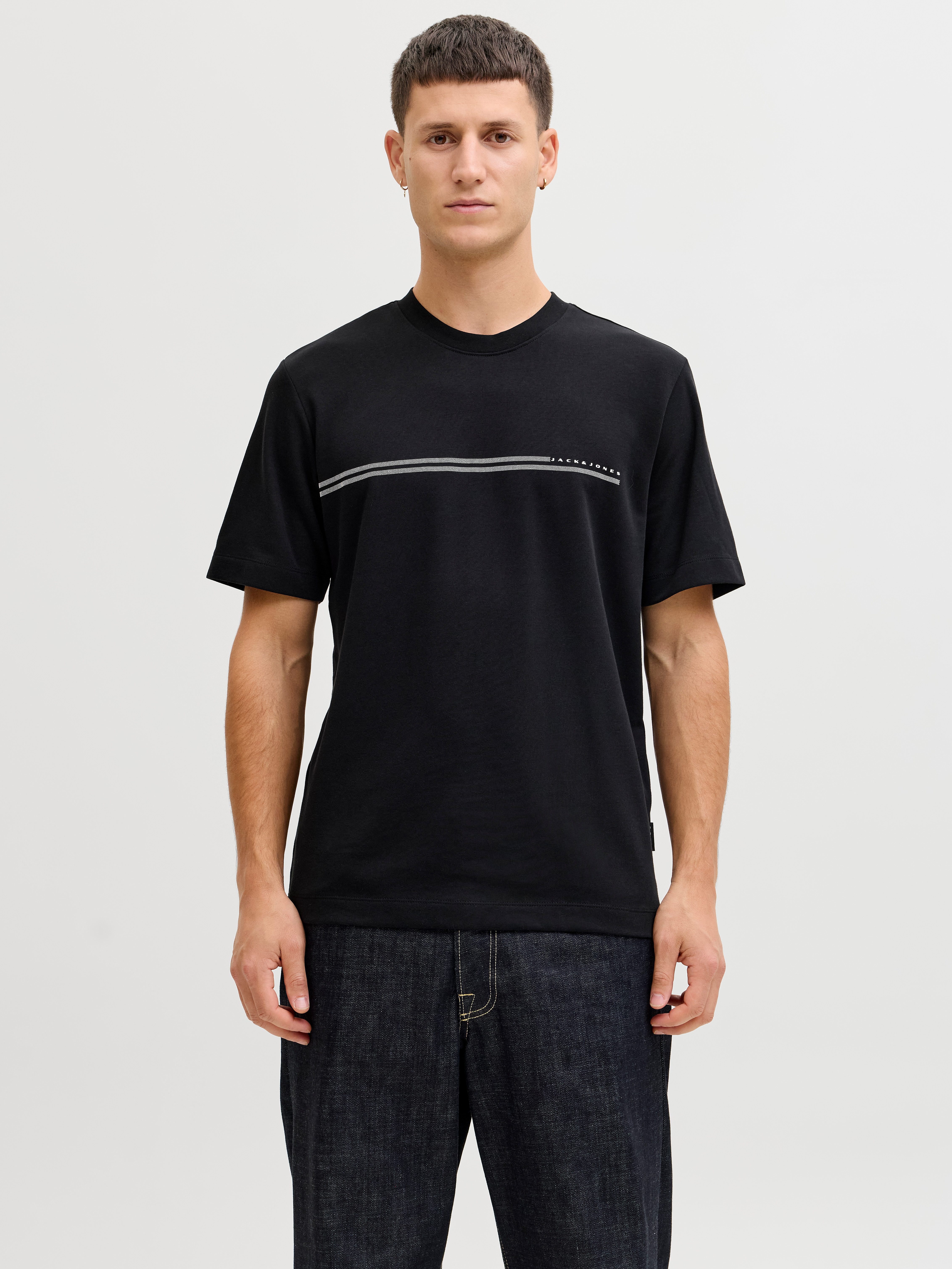 Kurzarmshirt JCOFUSION CHEST BRAND TEE SS CREW SN