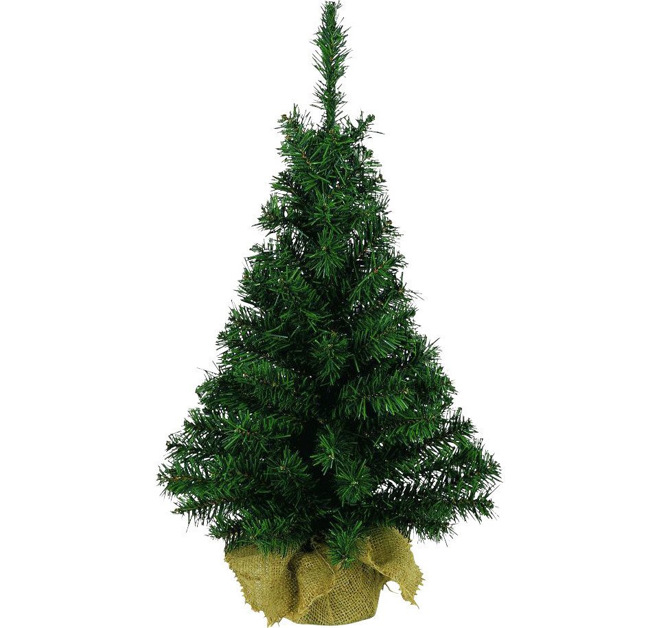 Kaemingk Christbaumschmuck Mini Weihnachtsbaum im Jutesack 45 cm