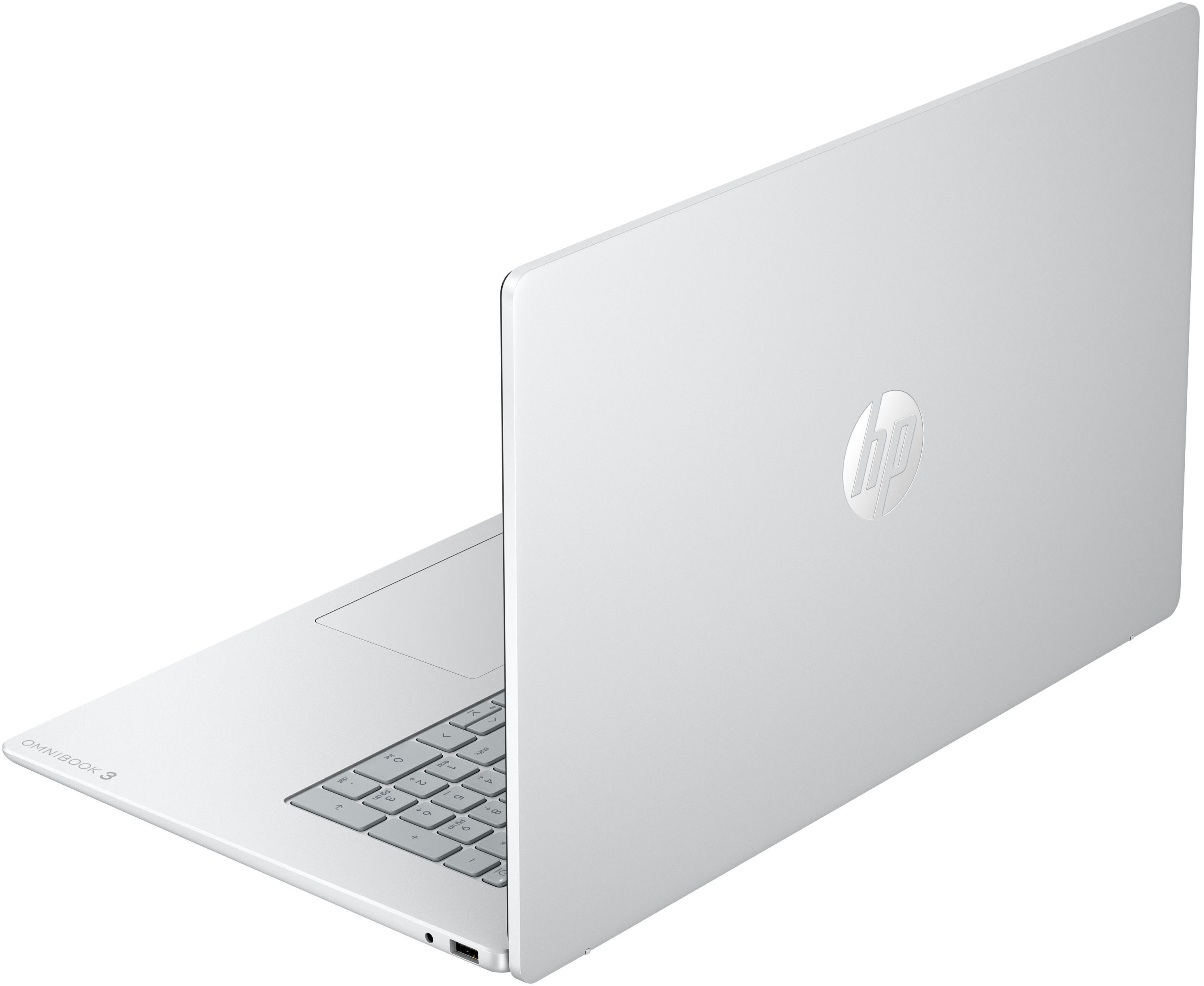 HP OmniBook 3 17-dp0256ngx Notebook (43,9 cm/17,3 Zoll, AMD Ryzen 5 7520U, Radeon™ 610M, 8 GB, 512 GB SSD) silberfarben