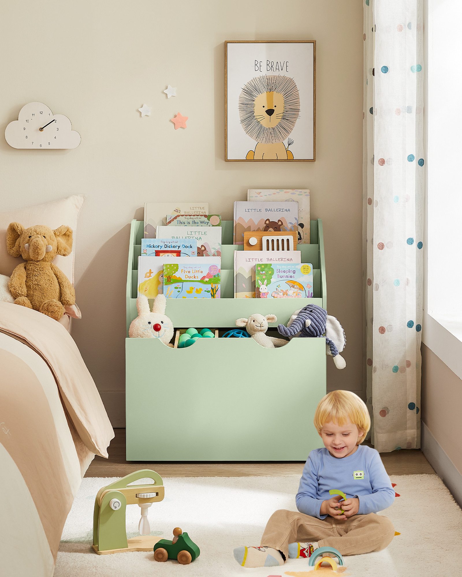SONGMICS Spielzeugtruhe Bücherregal für Kinder, Kinderregal, günstig online kaufen