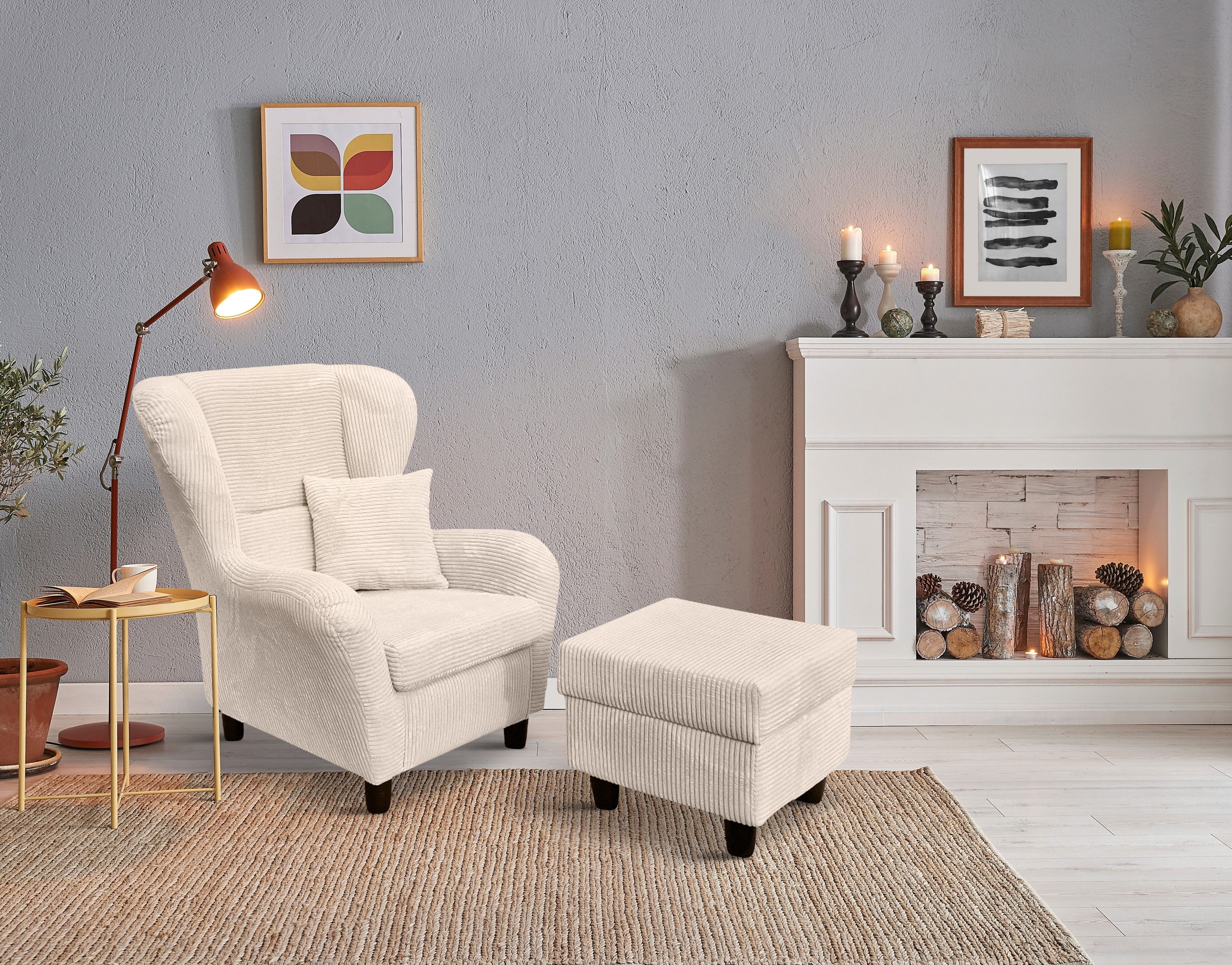 luma-home Ohrensessel 18017 (mit Hocker und günstig online kaufen