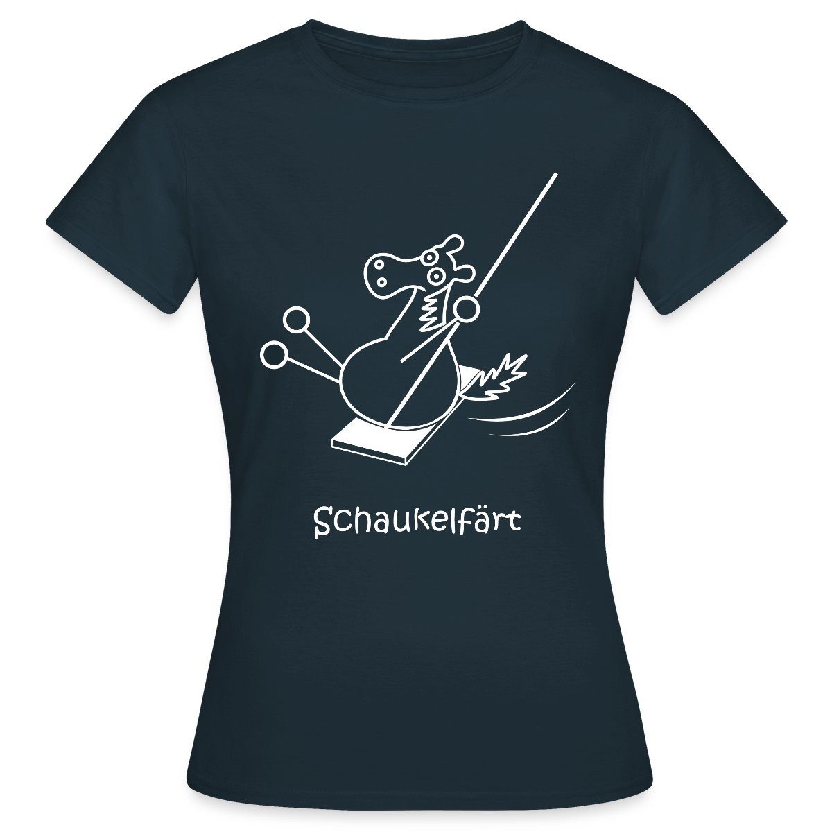 Spreadshirt T-Shirt Schaukelfärt Schaukel Pferd Färt Wortspiel Frauen T-Shirt (1-tlg)