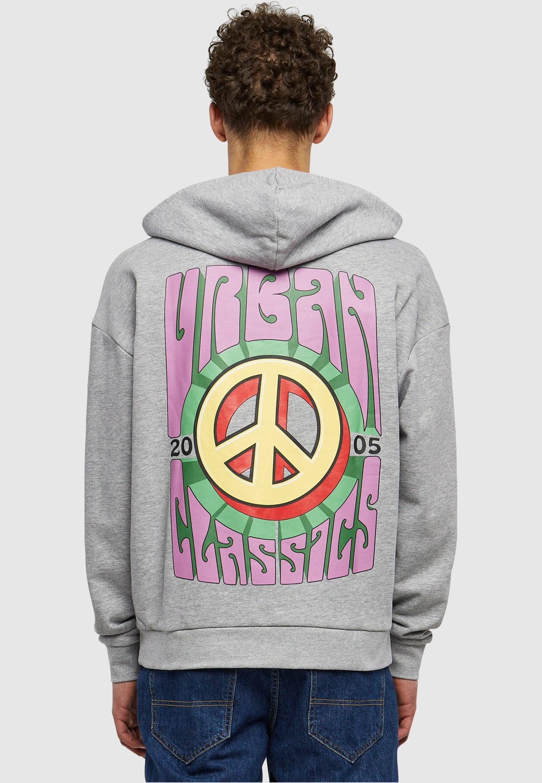 URBAN CLASSICS Sweater Herren Big Hoody grey Peace (1-tlg)