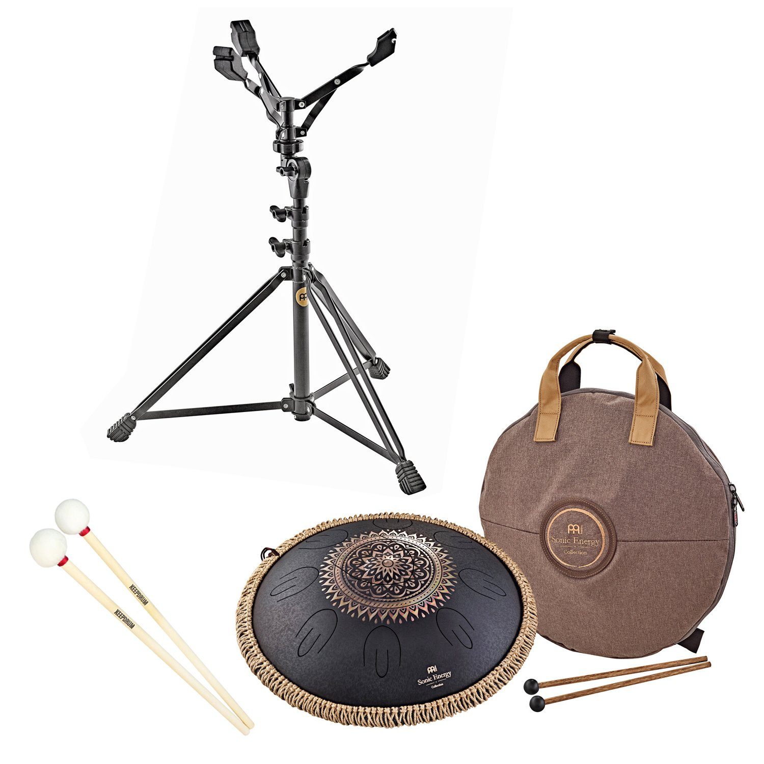 Steel Tongue Drum MEINL Sonic Energy OSTD1BKE Tongue Drum mit Ständer