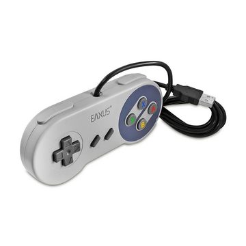 EAXUS USB Gaming Controller im Classic Design Retro Controller (1 St., Gamepad für PC, Raspberry Pi & Co, 1,4 m Kabellänge)