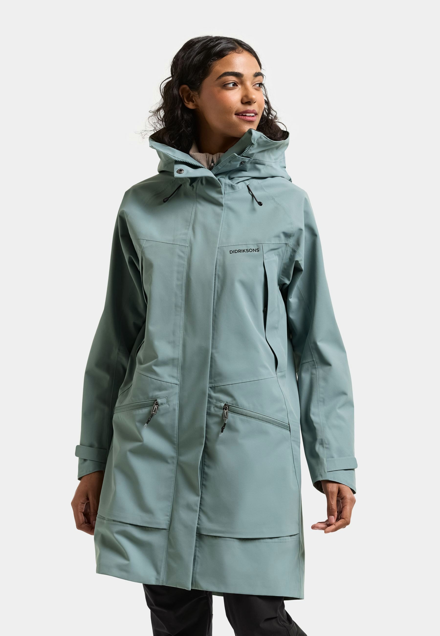 Didriksons Parka Damen Übergangsjacke Mantel Wasserdicht ILMA mit Kapuze mit Taschen