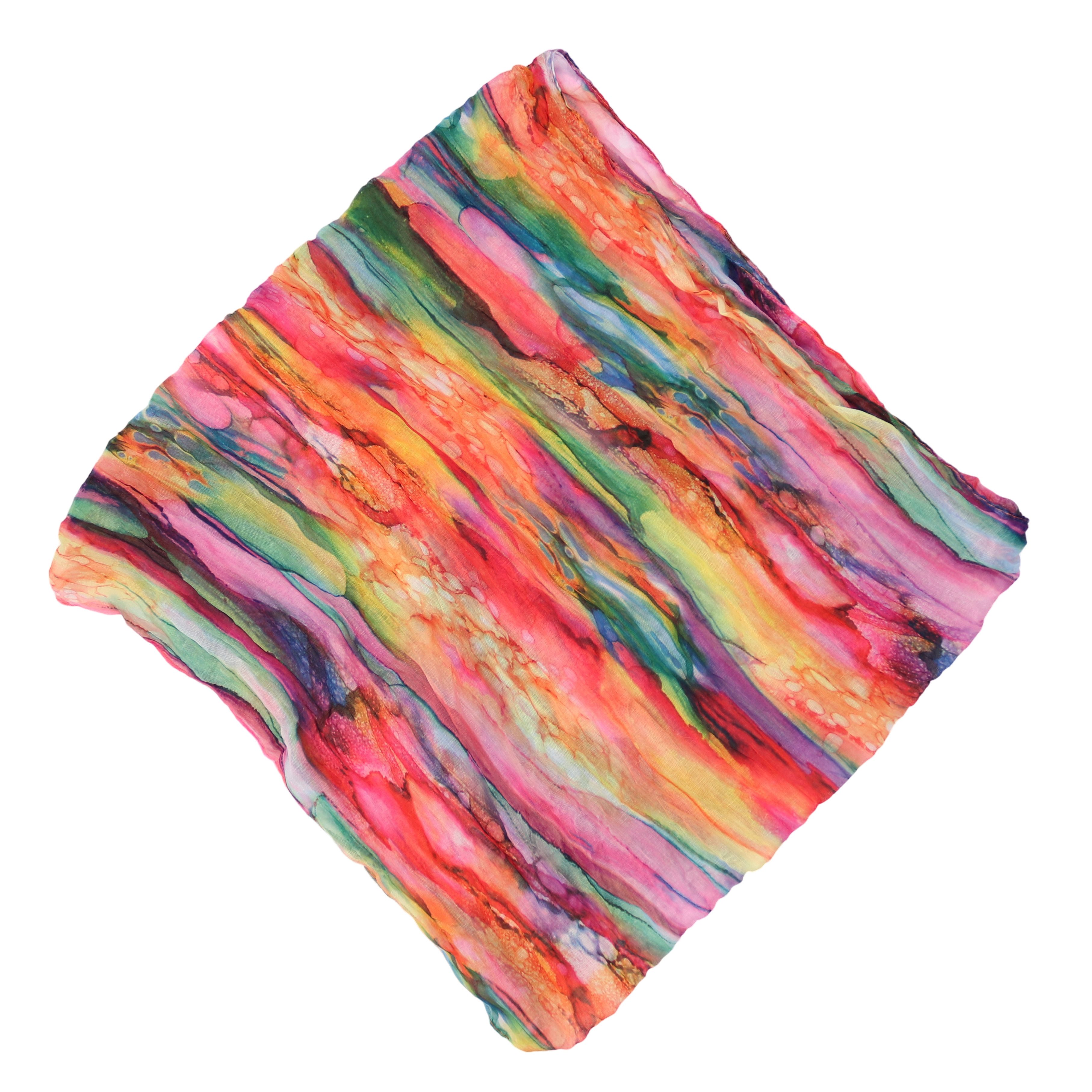 MIRROSI Loop Damen Schal mit Regenbogen-Muster Weich Schlauchschal, (Zweimal um den Hals wickelbar, ca.45x75cm), Damen Halstuch ideal für Frühling, Sommer oder Herbst