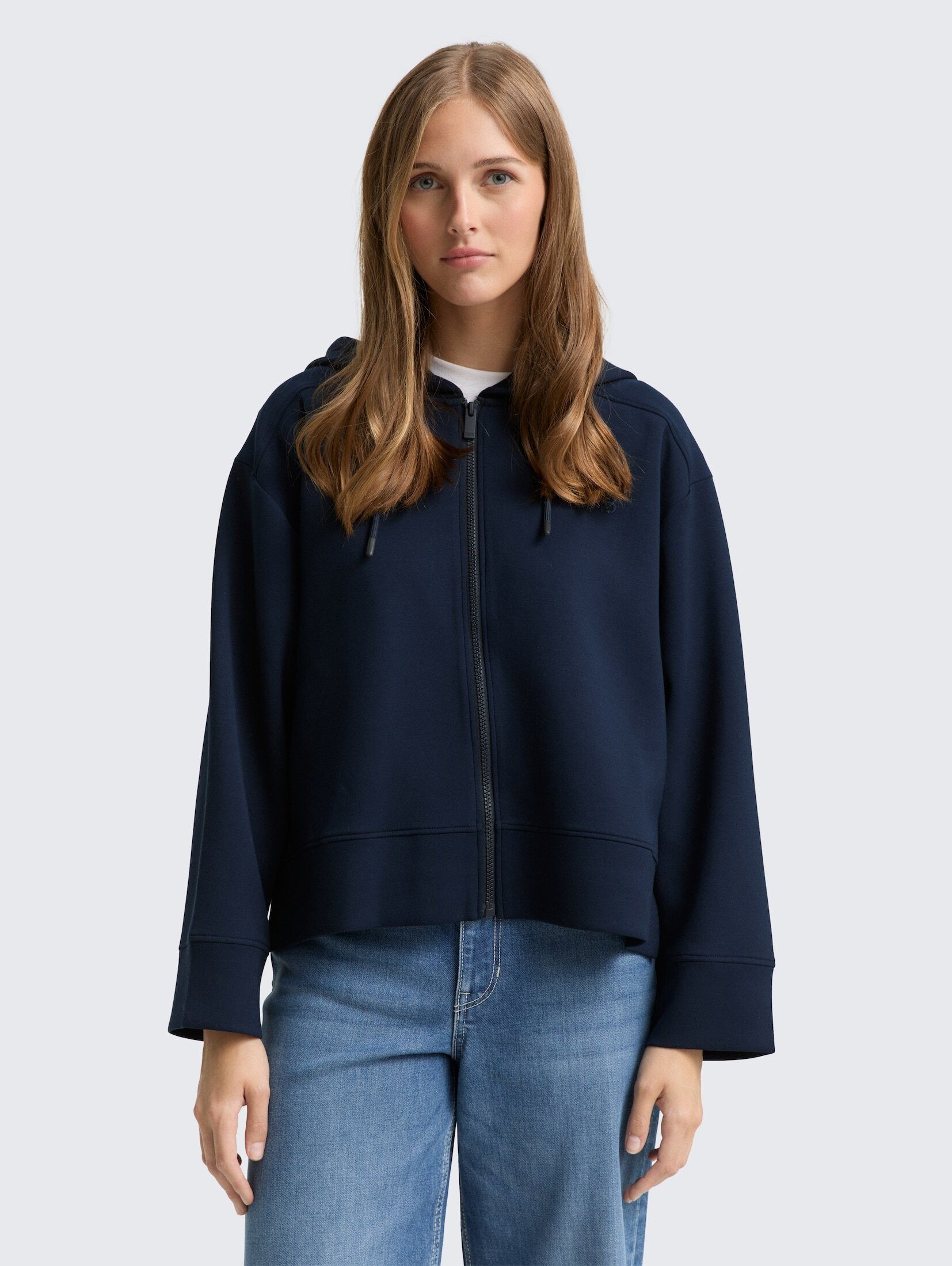 TOM TAILOR Denim Sweatshirt Loose Fit Scuba Hoodie Sweatjacke Loose Fit Scuba Hoodie Sweatjacke
