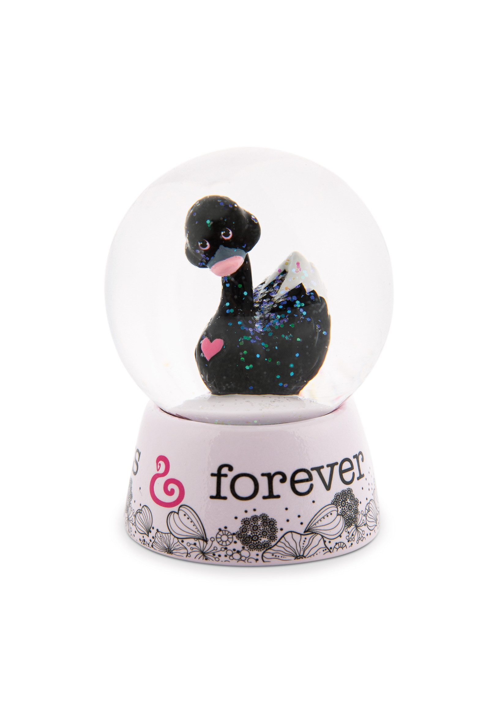 Nici Schneekugel 48283 - Schwan in schwarz, 6,5 cm (1 St)