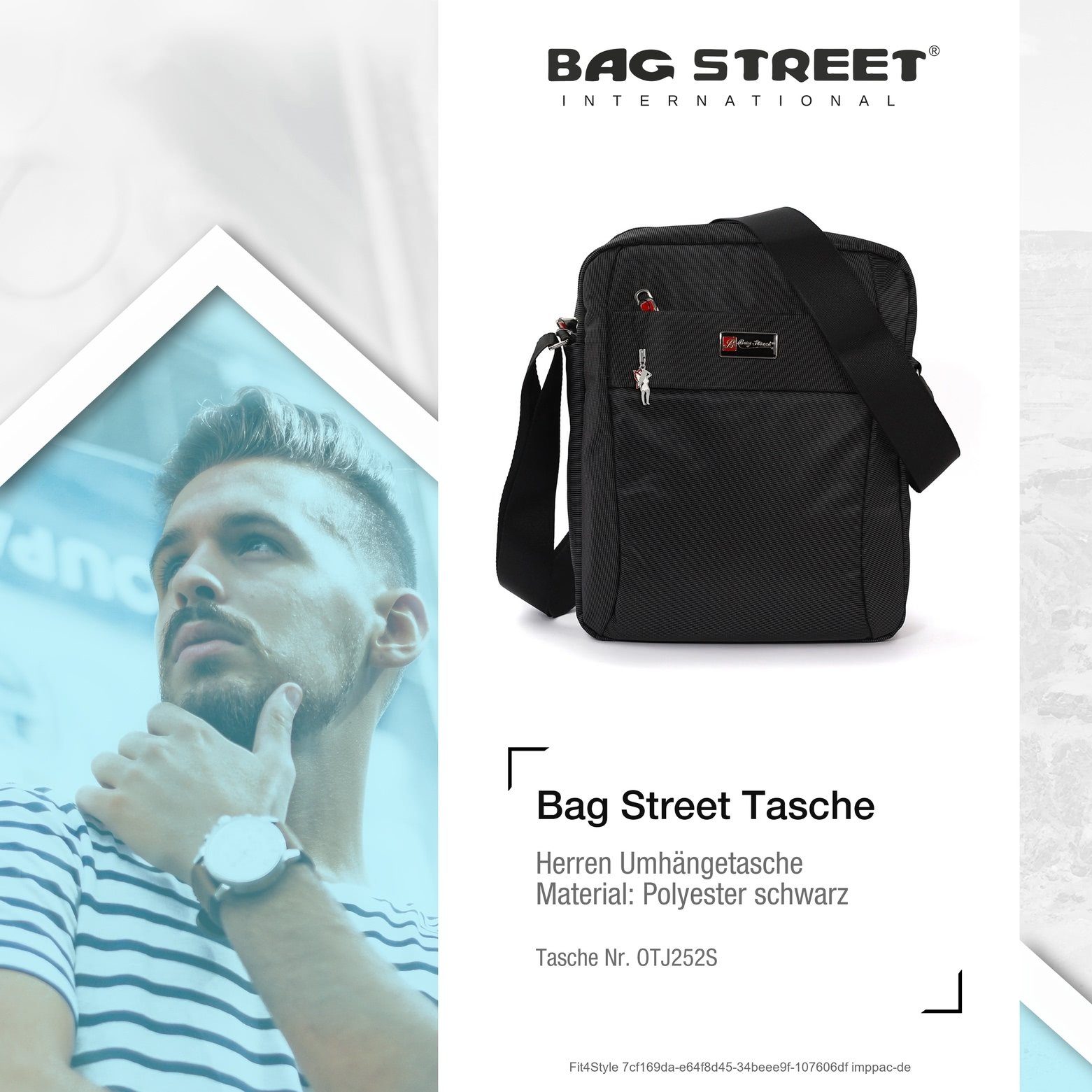BAG STREET Umhängetasche Herren Tasche Bag Damen Herren, Damen, 22cm Jugend (Umhängetasche), in Breite schwarz, Umhängetasche ca. Street