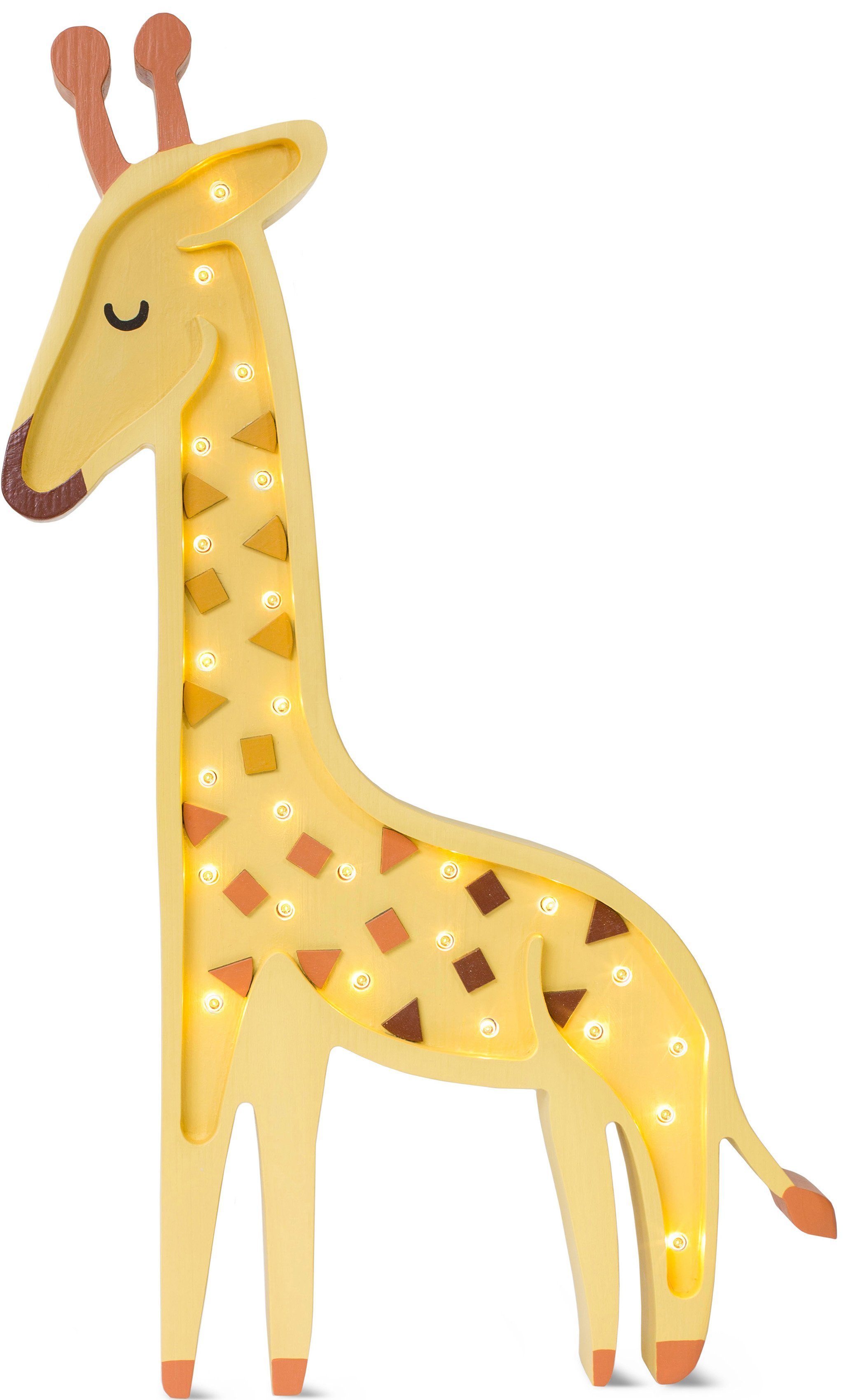 little lights LED Tischleuchte Giraffe, Dimmfunktion, Leuchtdauer einstellbar, Nachtlichtfunktion, LED fest integriert, Warmweiß, mit Dimmer und Fernbedienung, Timer, Made in Europe Gelb