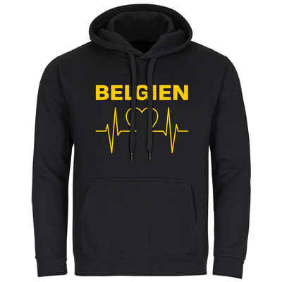 multifanshop Kapuzensweatshirt Belgien - Herzschlag - Pullover