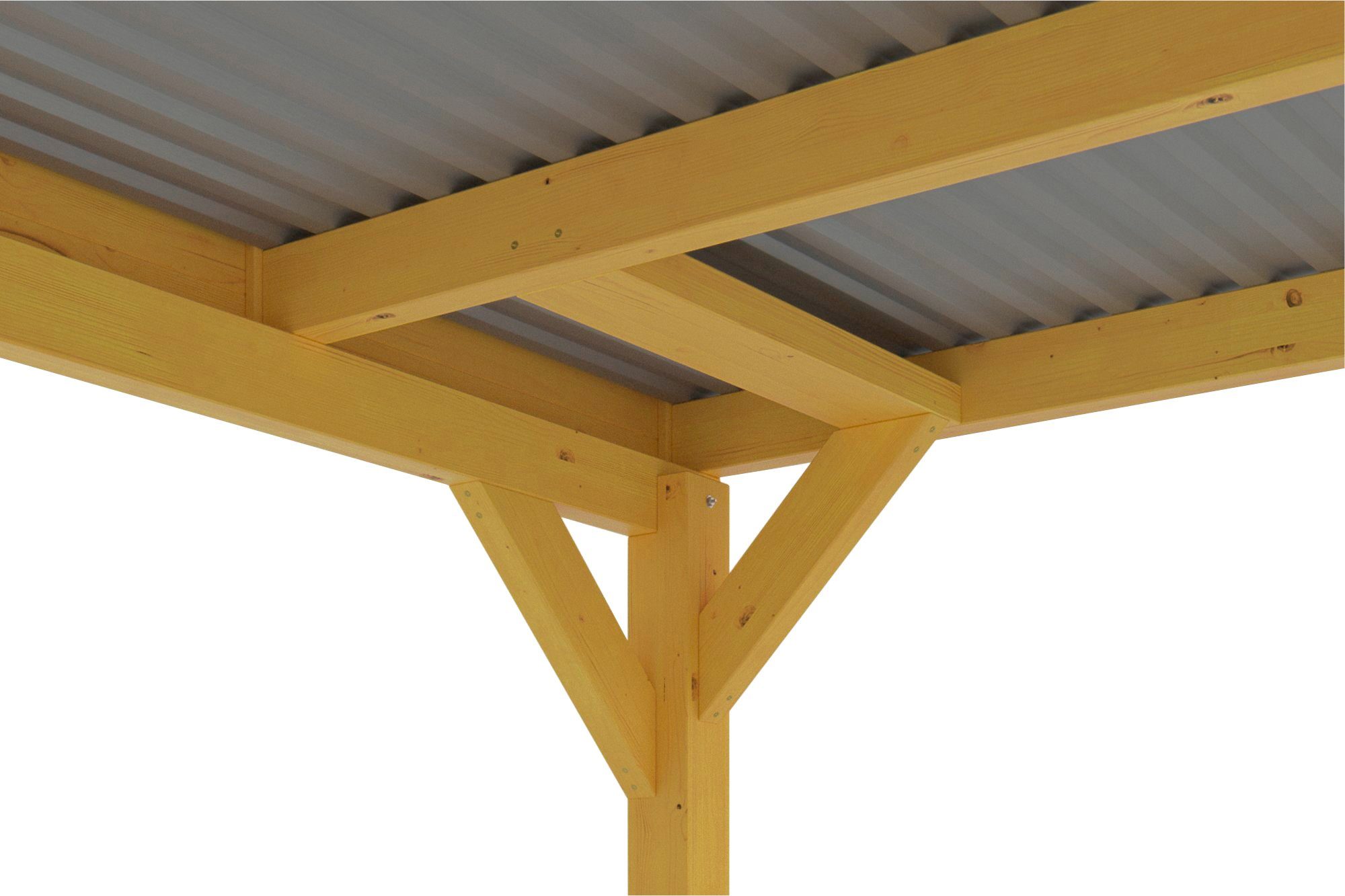 Skanholz Einzelcarport Grunewald, BxT: mit cm, cm Aluminiumdach 289 Einfahrtshöhe, 321x554