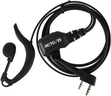 Retevis Walkie Talkie G-Form Kopfhörer Einstellbare,Kompatibel mit Baofeng Kenwood (10 STK), Funkgerät Headset Security,Schallschlauch,Kehlkopfmikrofon