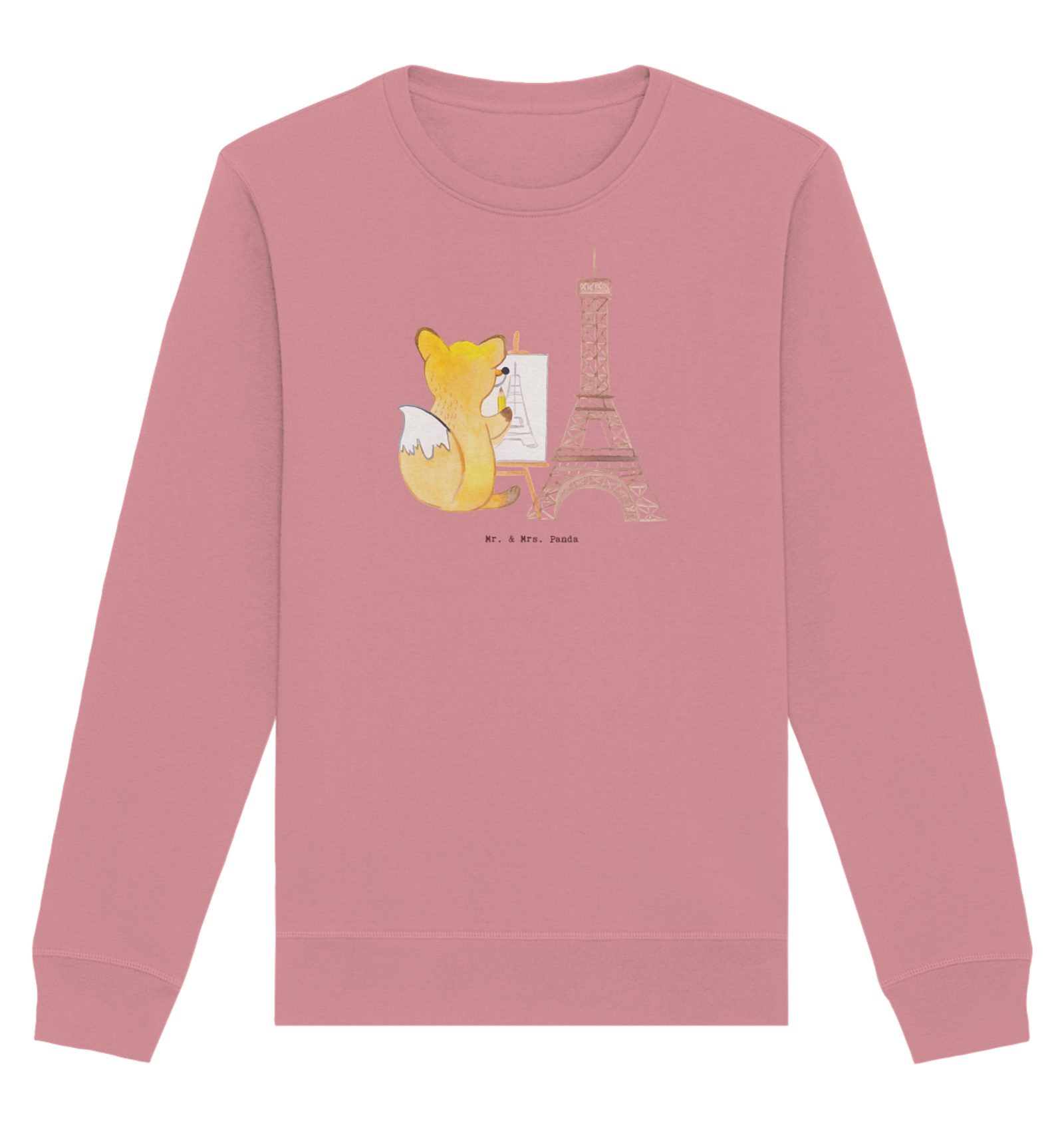 Longpullover Fuchs Urban sketching Größe L - Canyon Pink - Geschenk, Pullover Frau