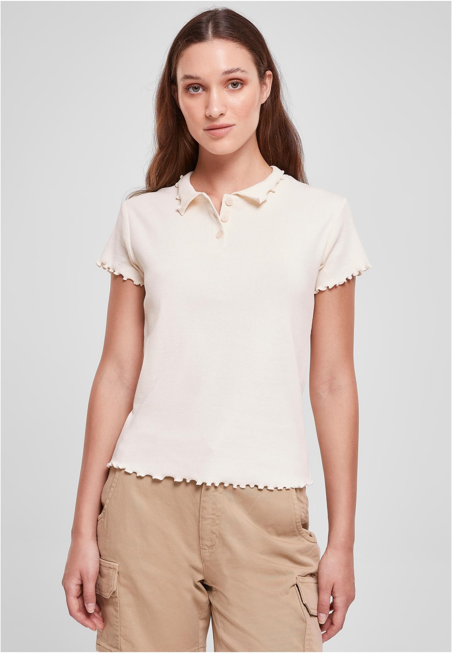 Rib (1-tlg) Strandshirt CLASSICS Tee Ladies Damen whitesand Polo URBAN