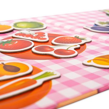 MAGNIKON Spiel, Magnetspiel Farben lernen für kleine Kinder Magnetspiel Farben Lernen mit 36 Magneten, Obst und Gemüse, 36 Früchte und Gemüse