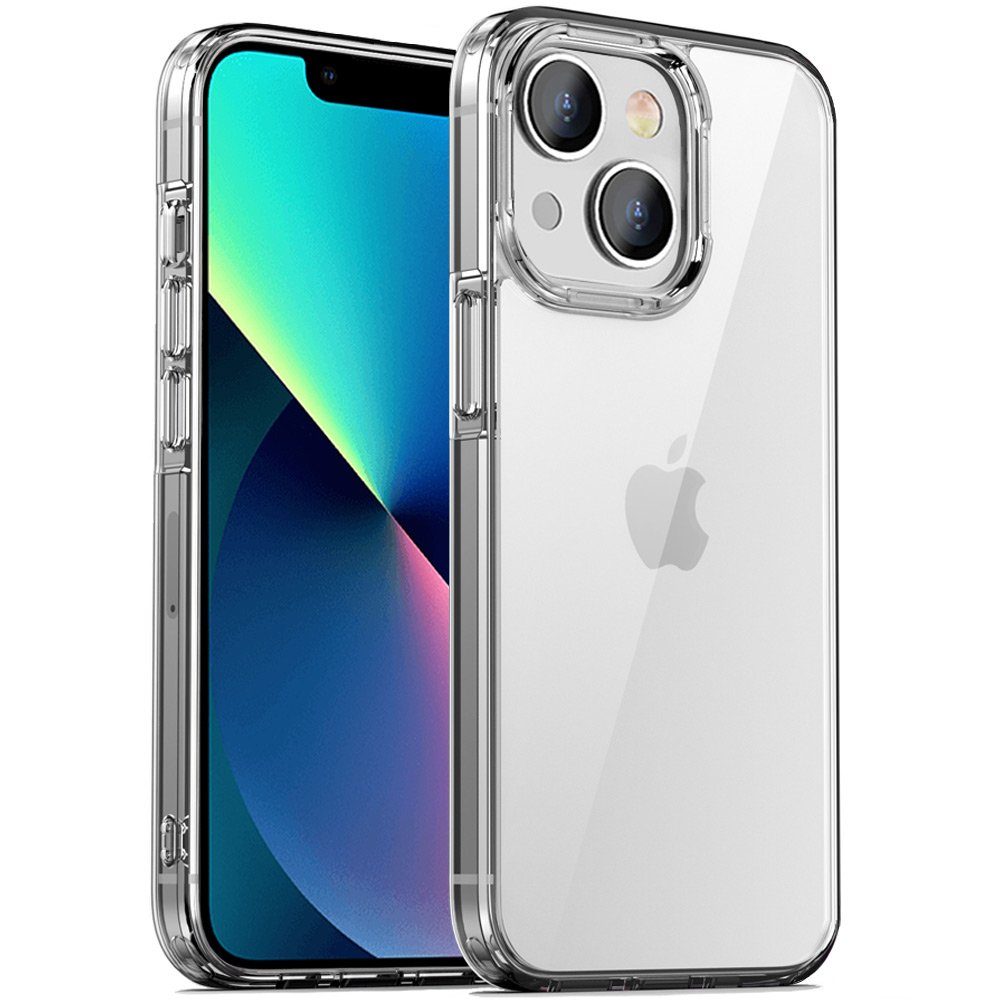 FITSU Handyhülle Ultraklare Hybrid Hülle für iPhone 13 Transparent, Ultraklare Handyhülle transparentes Slim Case mit Eckenschutz