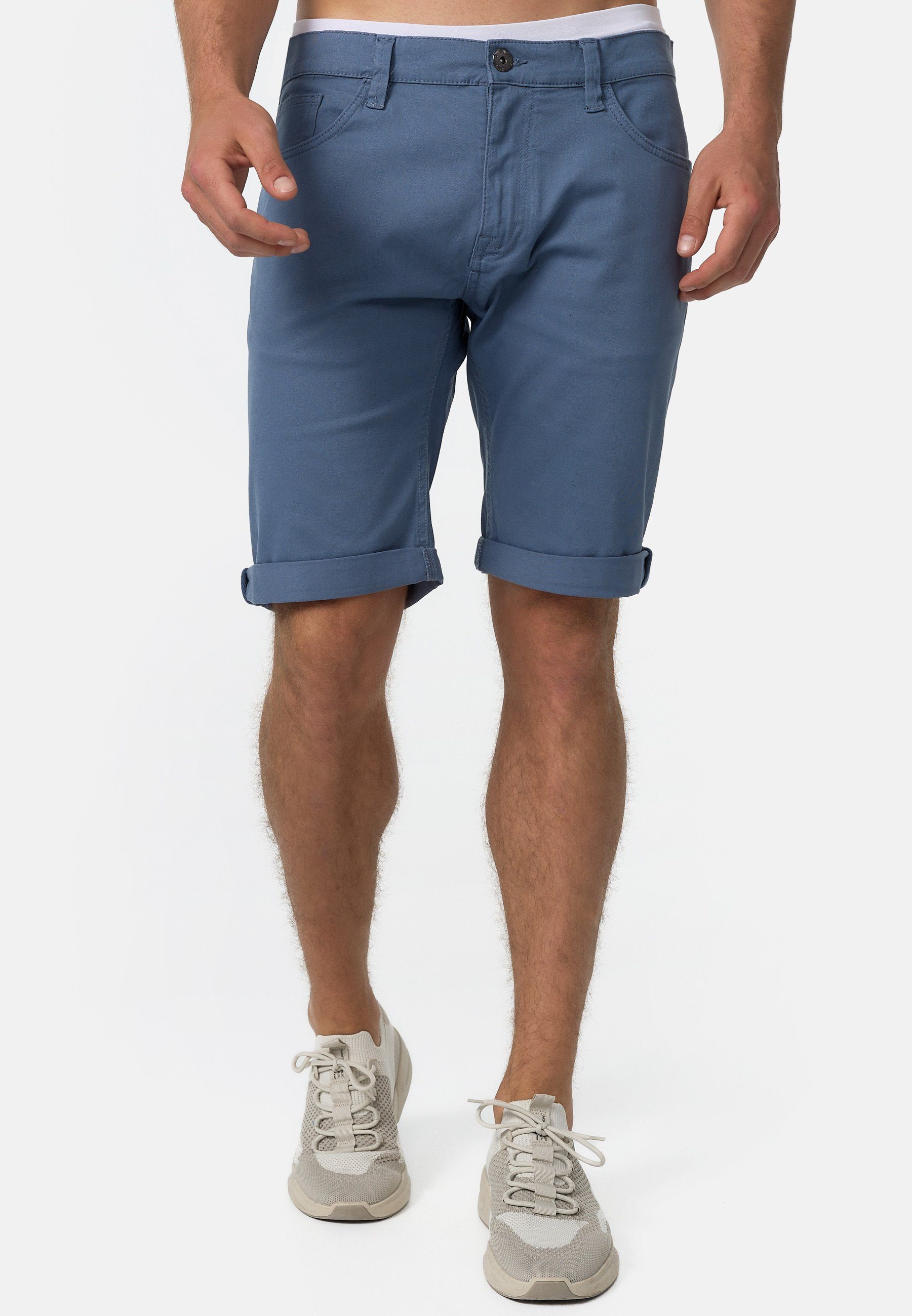 Indicode Jeansshorts Villeurbanne aus elastischer Bauwoll-Qualität günstig online kaufen