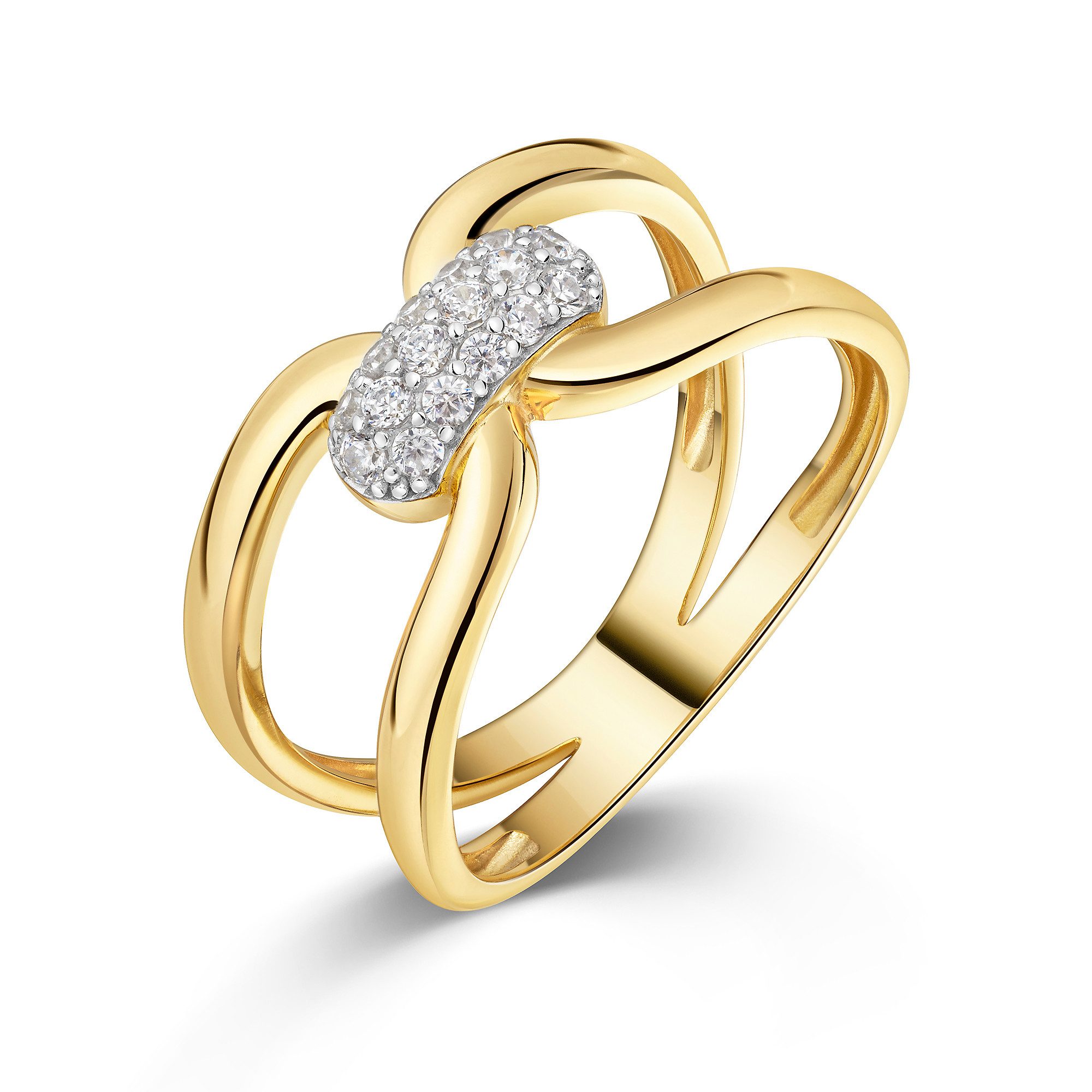 Fingerring Schmuck Geschenk Gold 333 Damenring Ring Drop bicolor