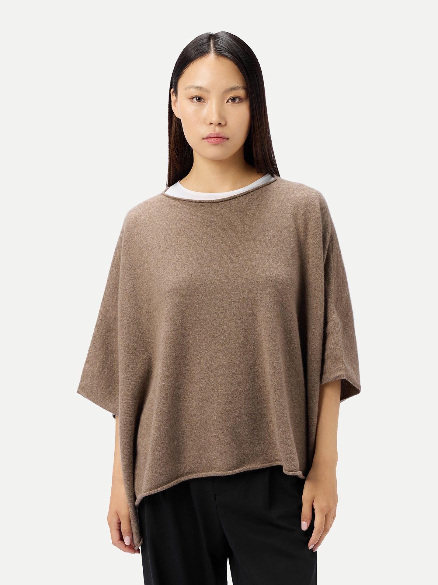 GOBI Cashmere Poncho Timeless Kaschmir-Poncho mit Bootsausschnitt