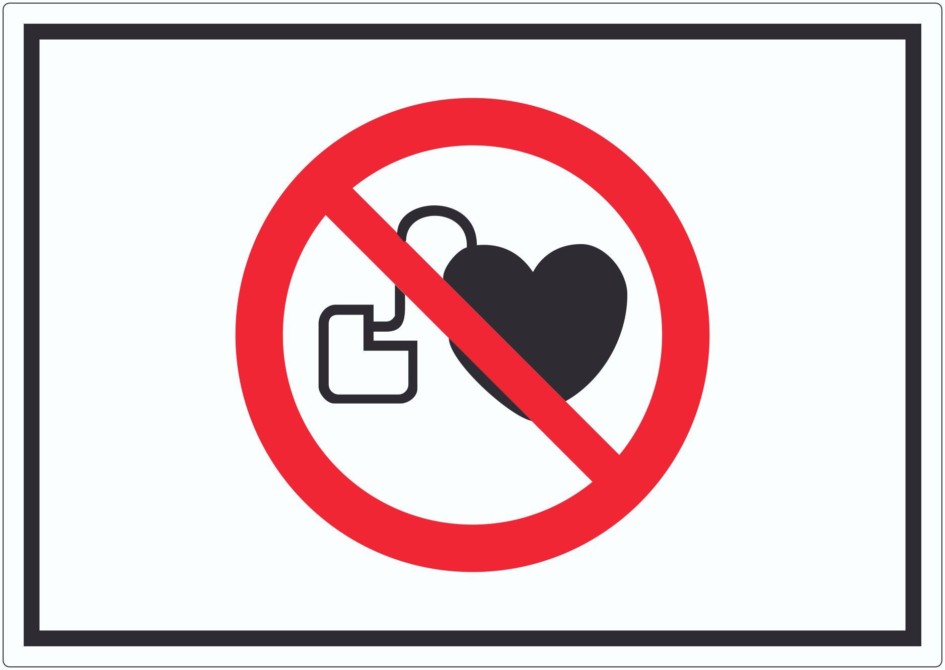 HB-Druck Aufkleber Kein Zutritt mit Herzschrittmachern oder Defibrillatoren Aufkleber, wetterfest, UV-beständig, kratzfest