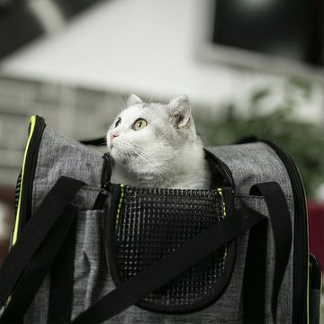 CALIYO Tiertransporttasche Haustier Rucksäcke, Faltbarer Atmungsaktive Haustier Tragetasche, Mit unverformbaren Drahtrahmen