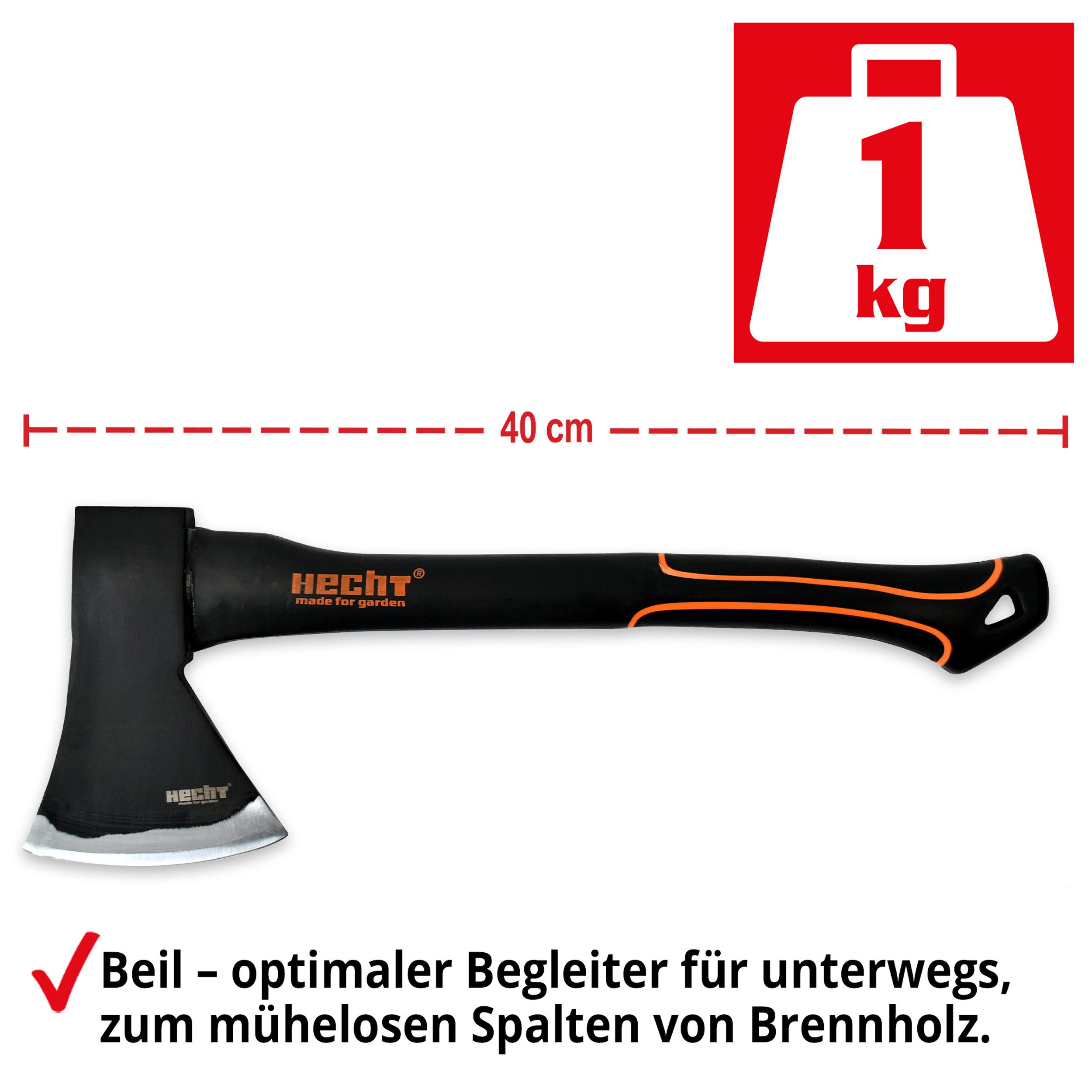 Hecht Axt 30cm & 40cm Beil 55cm Spaltaxt 63cm Spaltaxt, (4-St), Ergonomisches Design