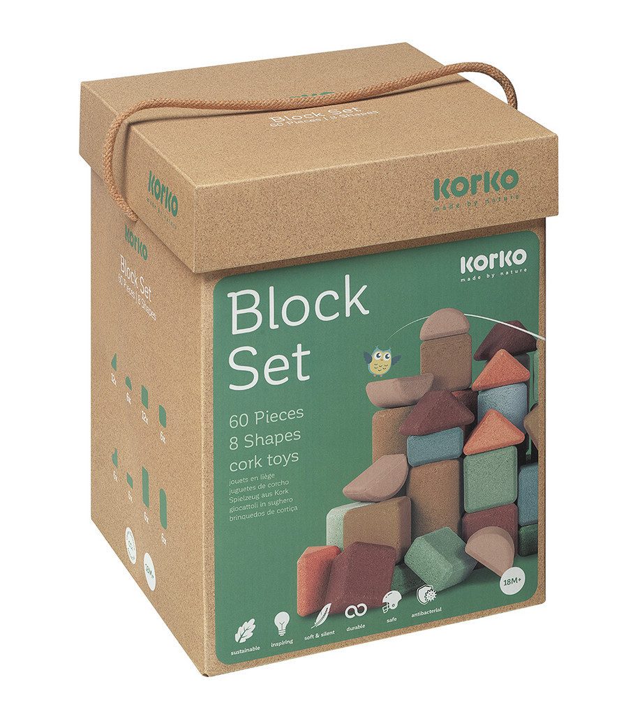KORKO Giant Architects - 60 Korkbausteine Spielbausteine, (Set, 60 St., 1), ab 18 Monate