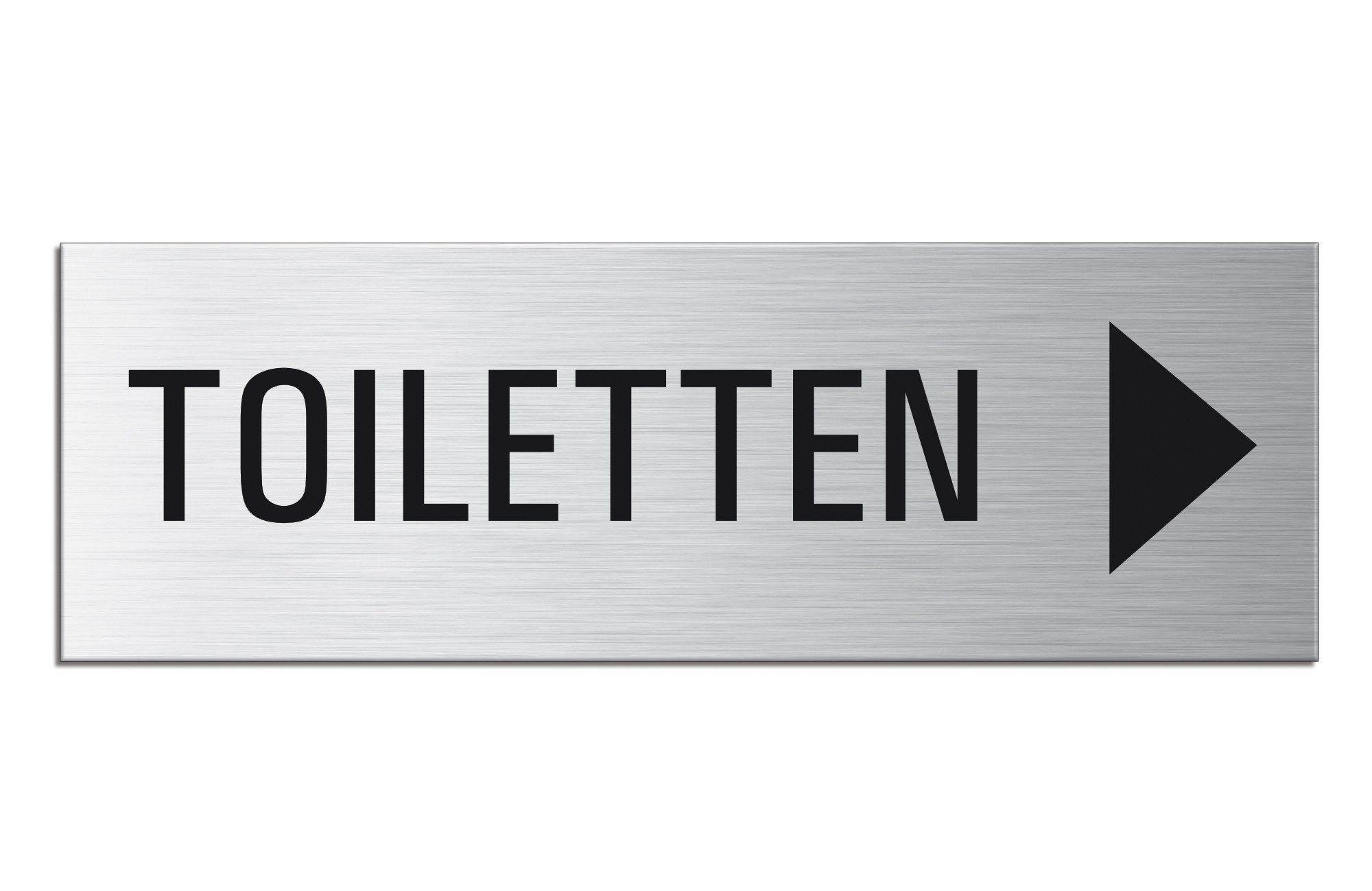 OFFORM DESIGN Hinweisschild Toiletten rechts Schild 240x80 mm Aluminium selbstklebend, (1 St)