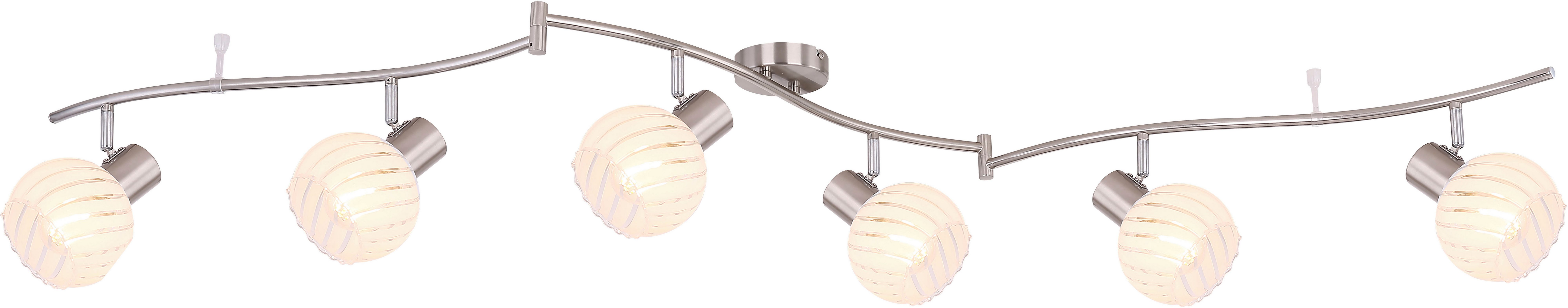GLOBO LIGHTING Deckenspot WILLY, Leuchtmittel wechselbar, Nickel Strahler mit Glas klar, beweglich, 6x E27