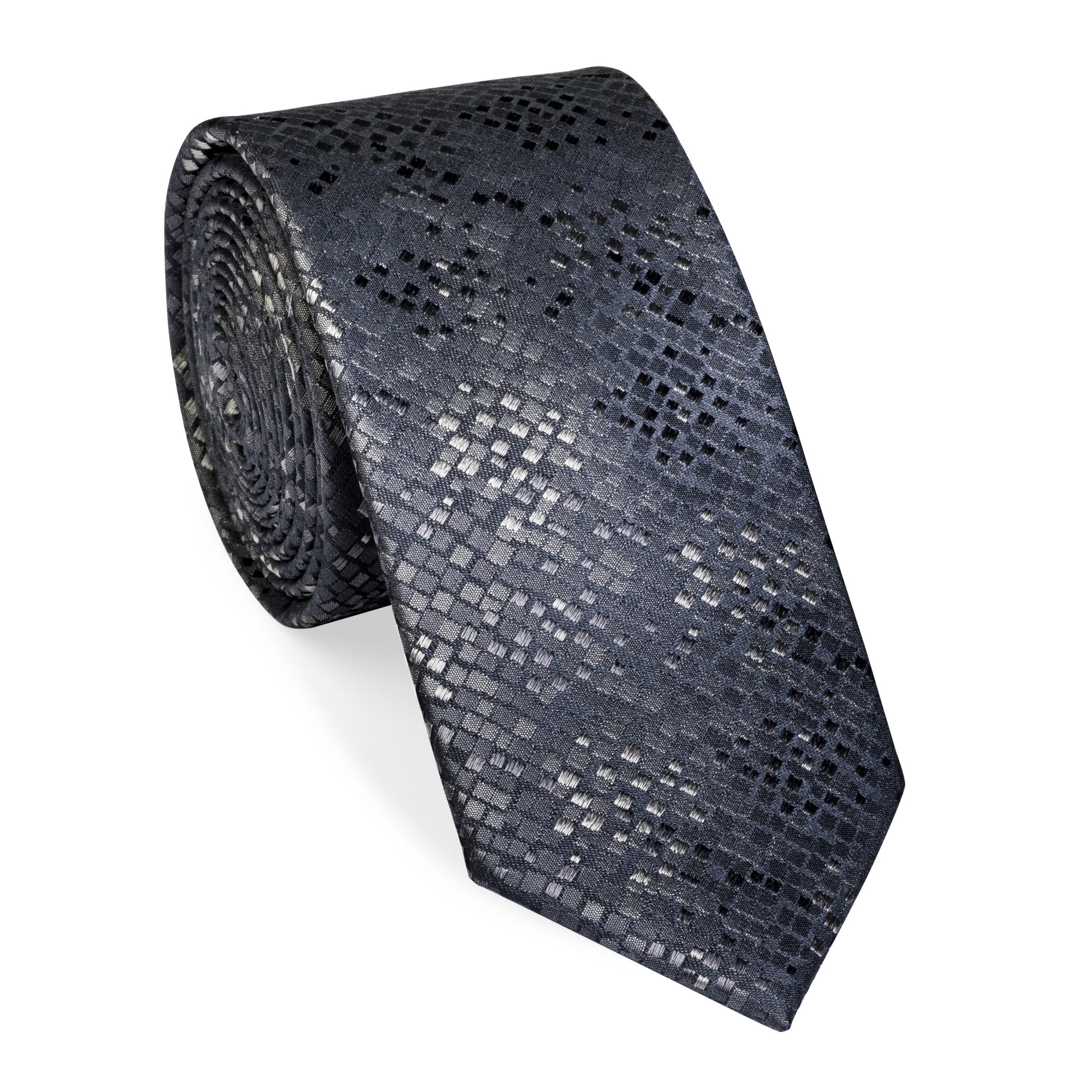 UNA Krawatte Kraw. Seide Piombo 6,0 cm