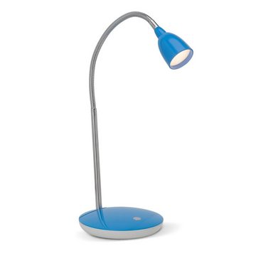 Lightbox LED Tischleuchte, LED fest integriert, Warmweiß, LED Schreibtischlampe, Flexarm, 2,4 W, 250 lm, 3000 K, blau