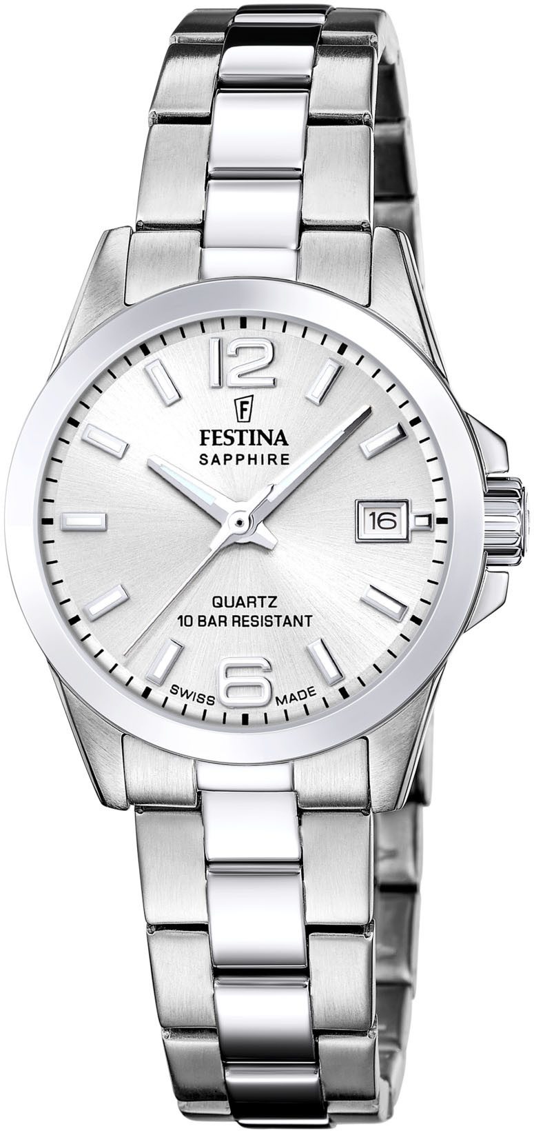 Festina Quarzuhr F20049/1, Armbanduhr, Damenuhr, Swiss Made, Edelstahlarmba günstig online kaufen
