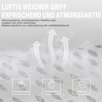 Dowinx Gaming-Stuhl Mit Stoff bezogenes Federkissen mit massierender Kopfstütze, ergonomisch, mit Fußstütze, Grau