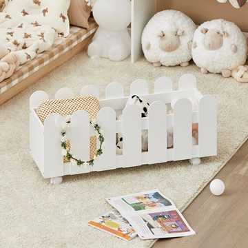 SoBuy Kinderregal KMB52, Set 2-teilig Aufbewahrungsregal Spielzeugregal Bücherregal mit Rollen