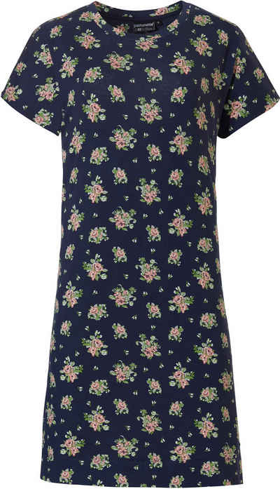 Pastunette Nachthemd Damen Nachthemd mit kurzem Arm (1-tlg) Rosen Allover
