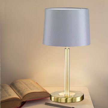 WOFI LED Tischleuchte, LED-Leuchtmittel fest verbaut, Warmweiß, Lampenfuß ohne Schirm Messing Lampenfuss für Tischlampe