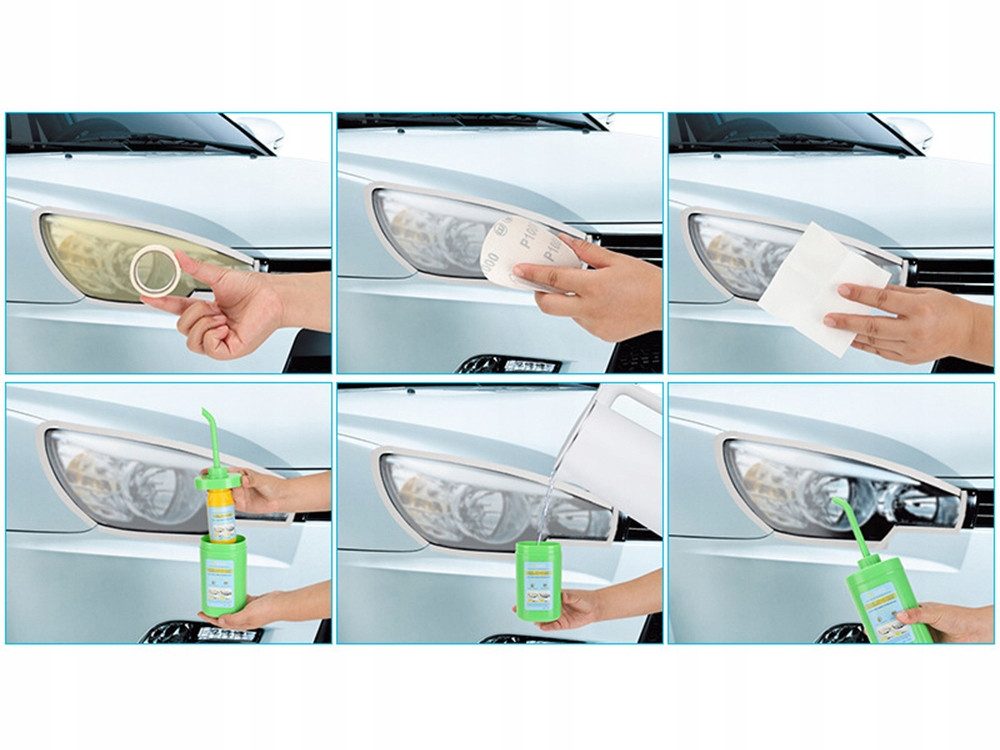 VERK GROUP Nano Scheinwerfer Aufbereitungsset Reparatur Politur 80 ml Scheinwerferpolitur (Set, 1 St), 2-Stufen-System, Nanobeschichtung