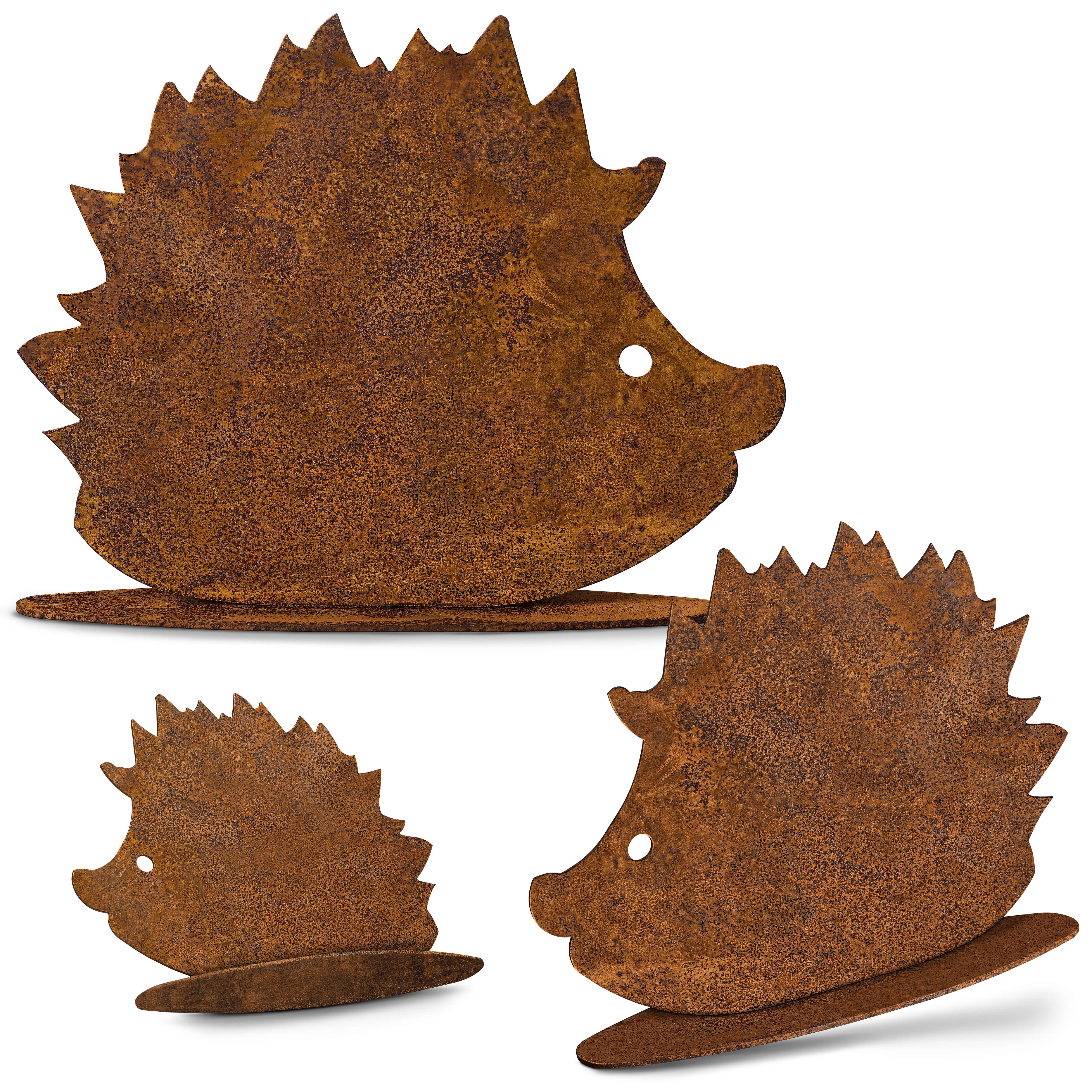 Rostikal Dekofigur Deko Set Igel Gartendeko Vintage (3tlg), echter Rost günstig online kaufen