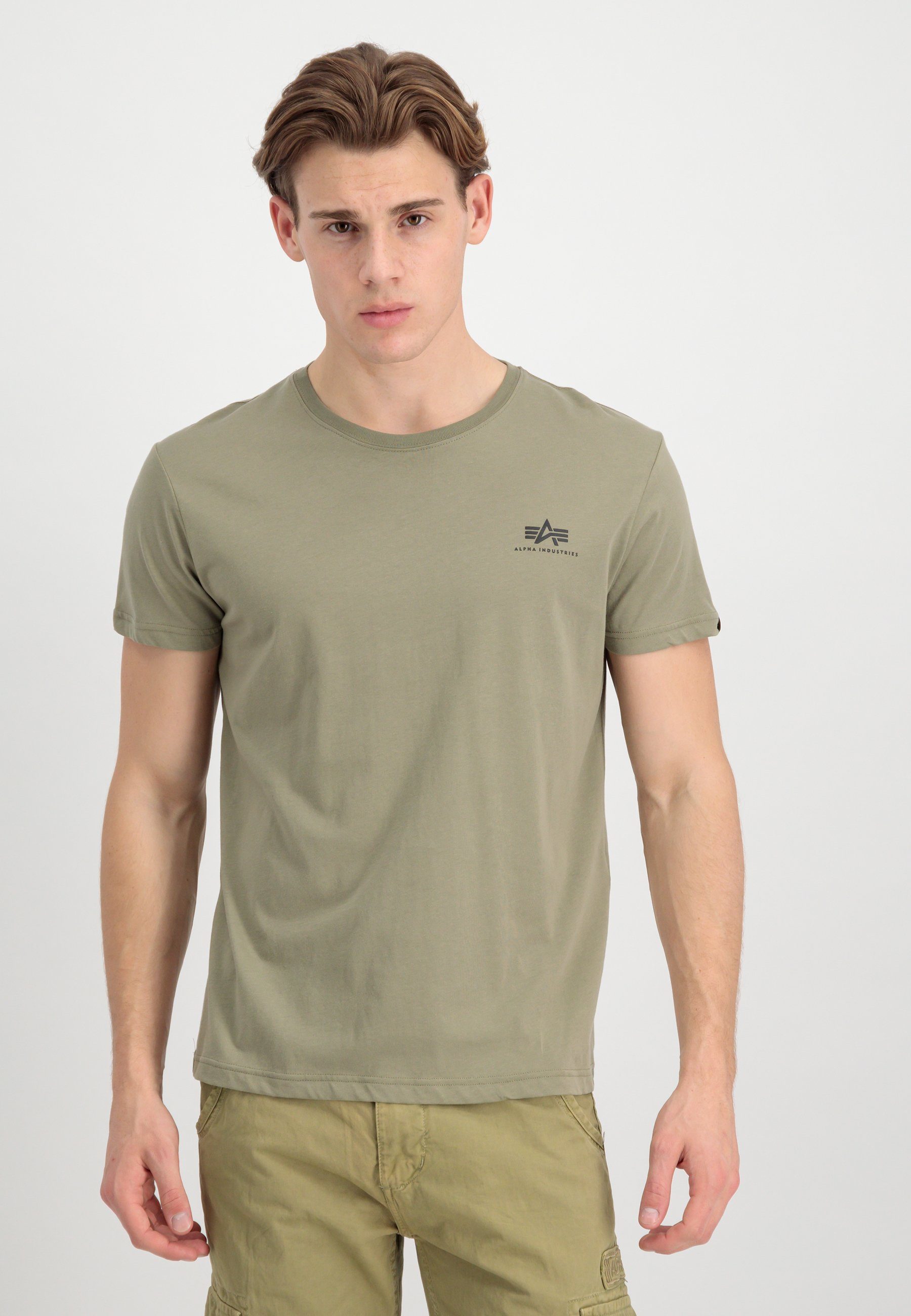 olive/black Alpha Industries T - T-Shirts Backprint Industries T-Shirt Alpha Men