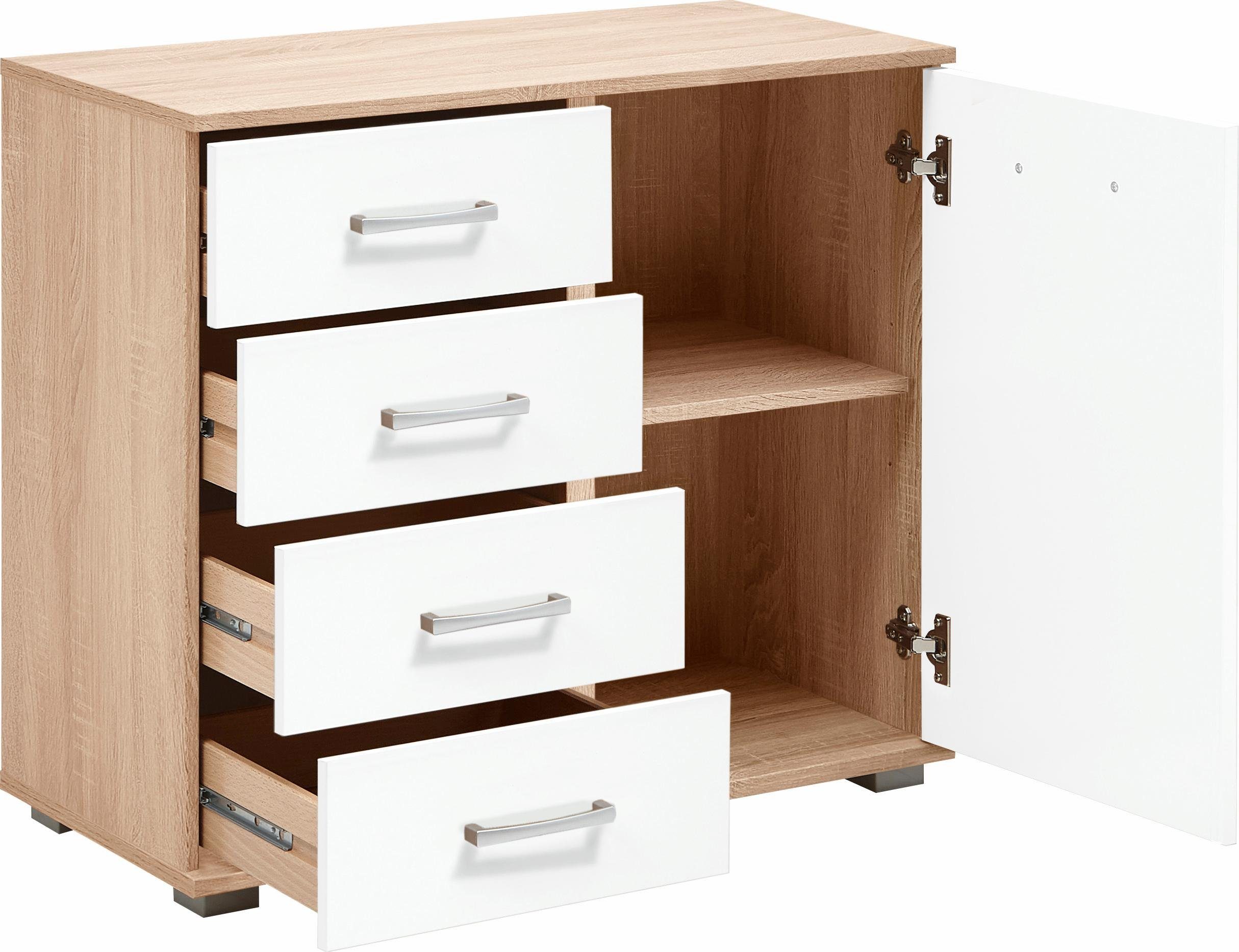 priess Kombikommode Barcelona mit 4 Schubkästen und Tür in 6 Farben